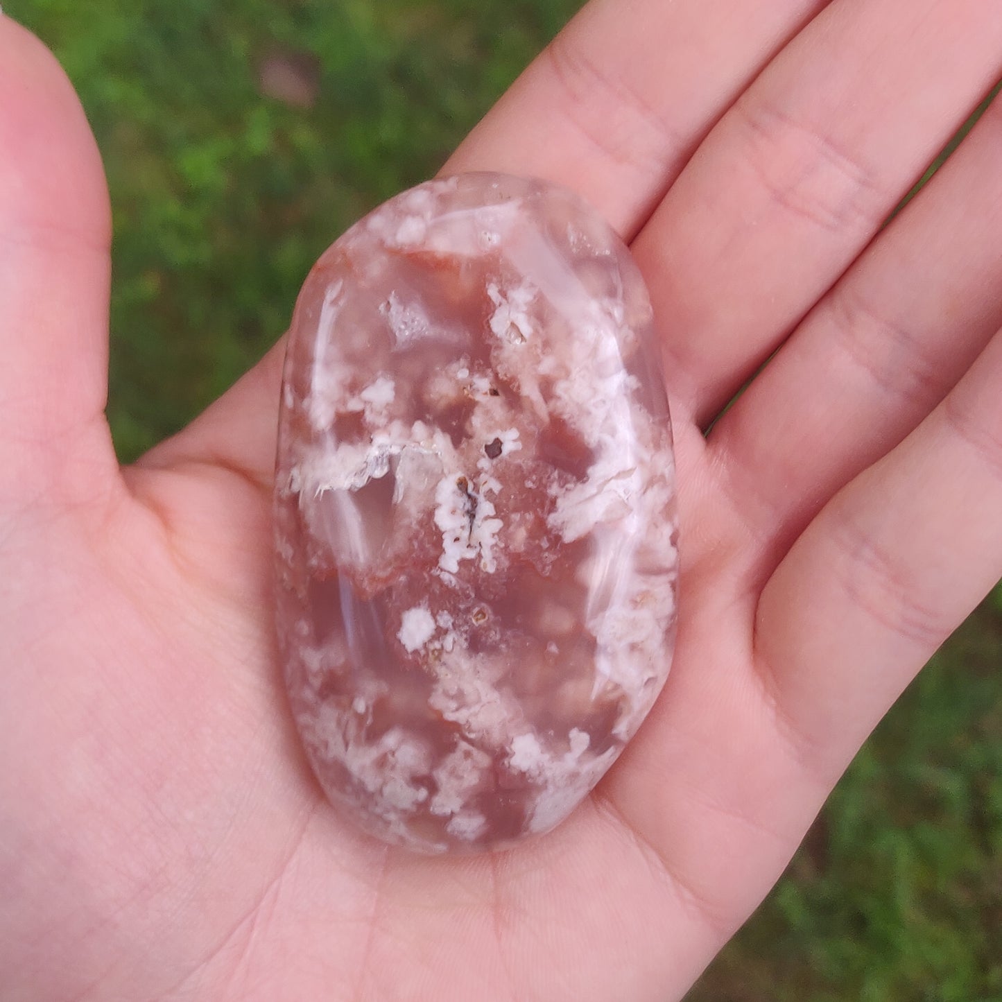 Flower Agate Palm Stone (#45)