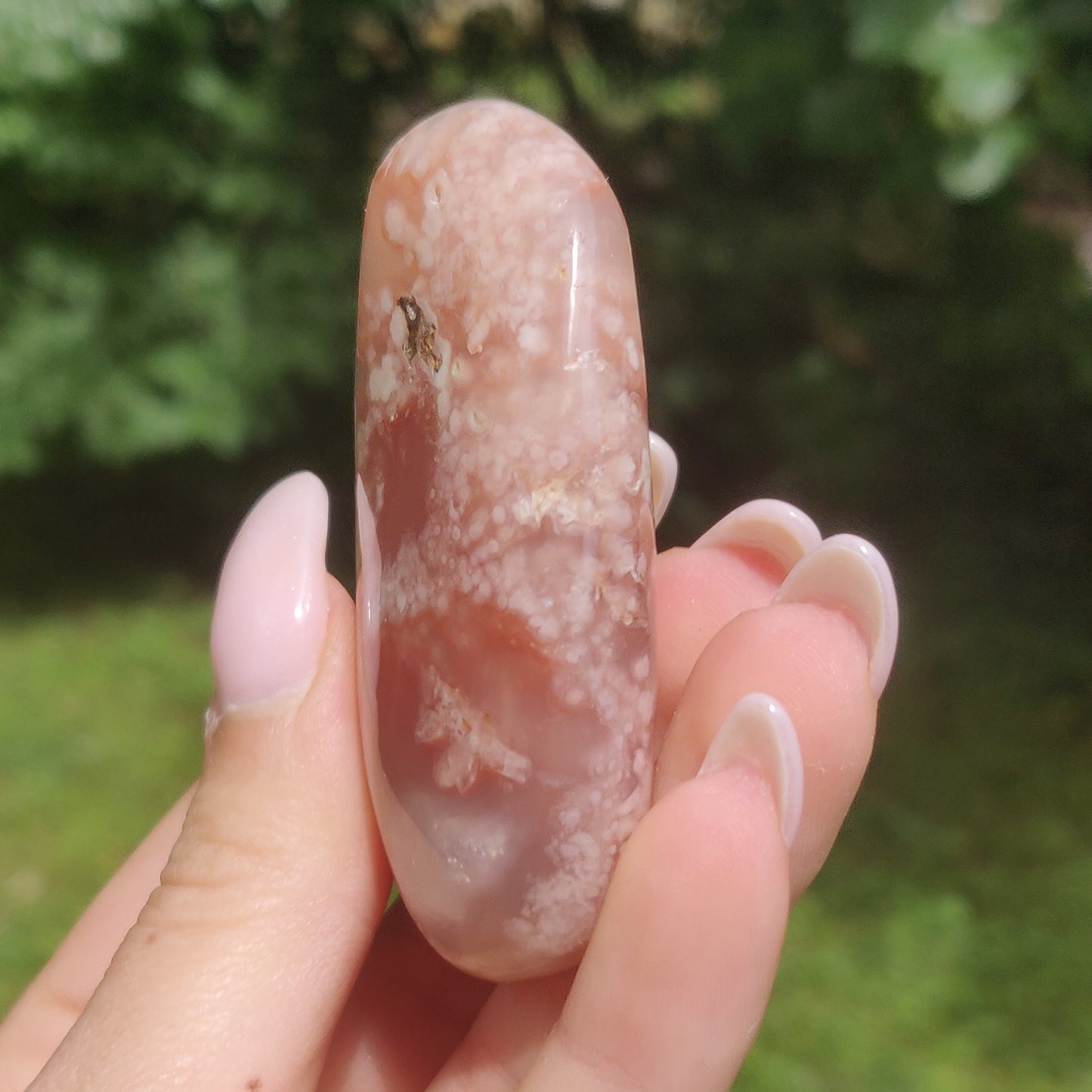 Flower Agate Palm Stone (#45)