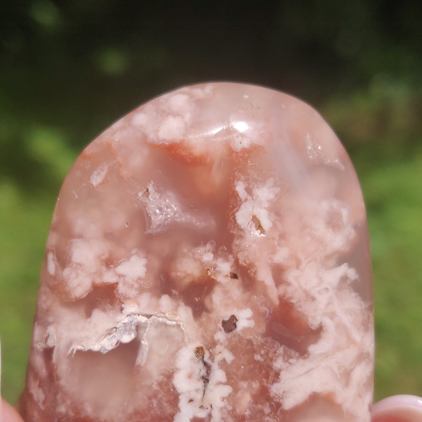 Flower Agate Palm Stone (#45)