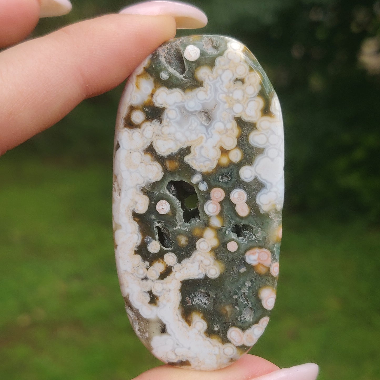 Ocean Jasper Palm Stone (#16)