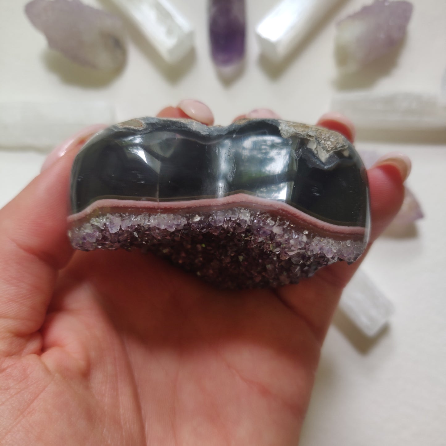Amethyst Geode & Agate Heart (#27) - Simply Affinity