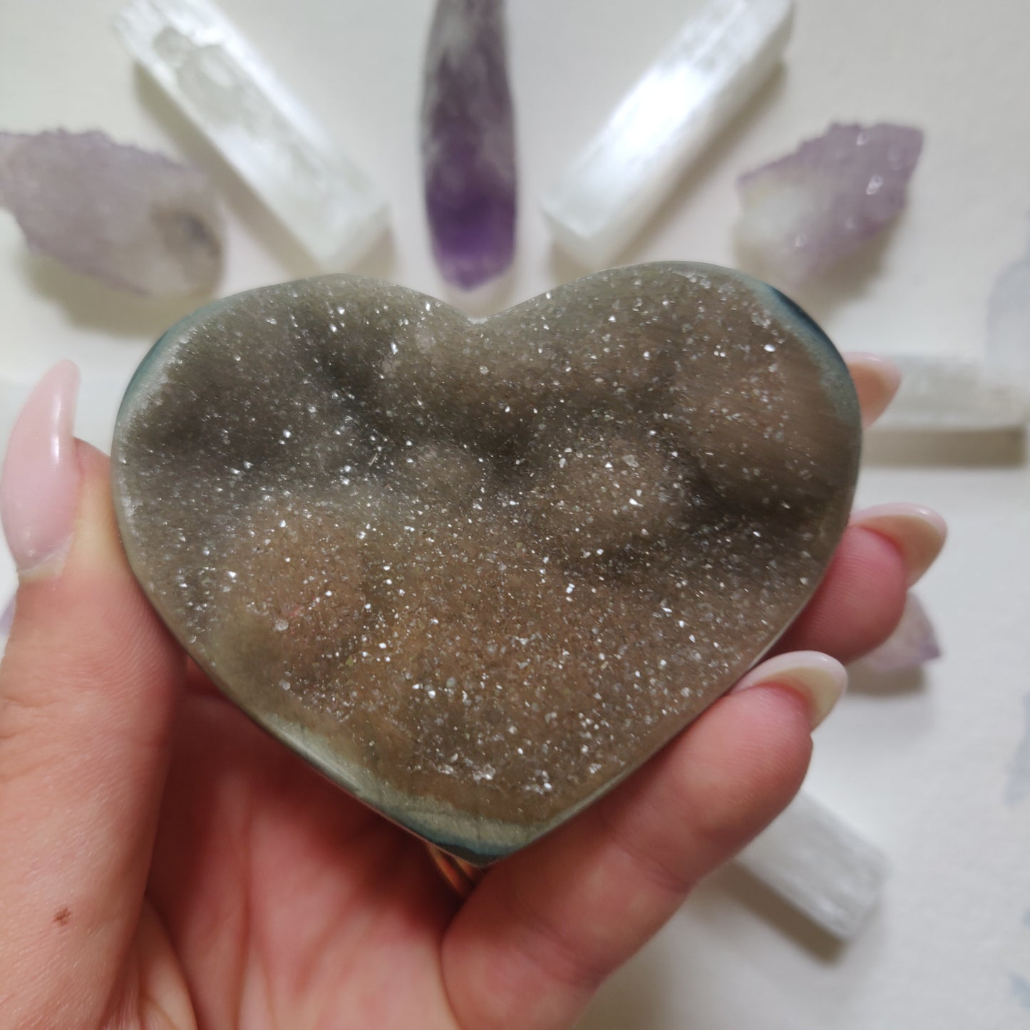 Amethyst Geode & Agate Heart (#28) - Simply Affinity