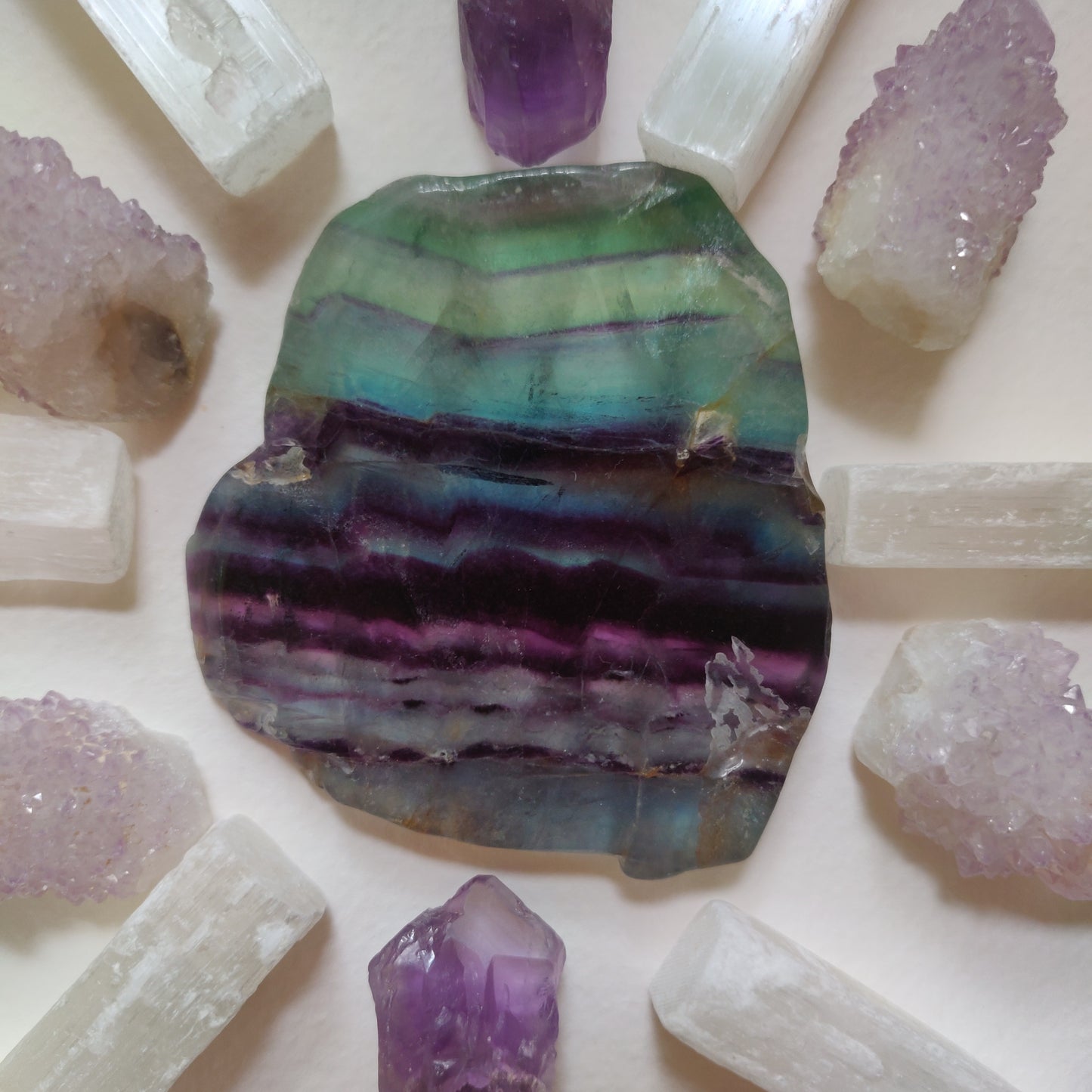 Fluorite Slab, Rainbow Fluorite Slab (#15)