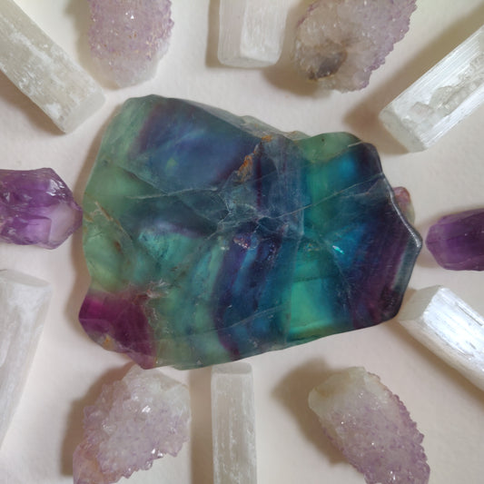 Fluorite Slab, Rainbow Fluorite Slab (#16)