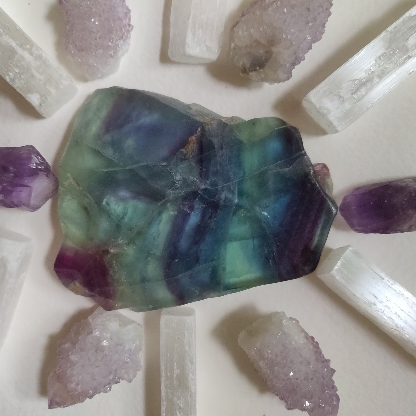 Fluorite Slab, Rainbow Fluorite Slab (#16)