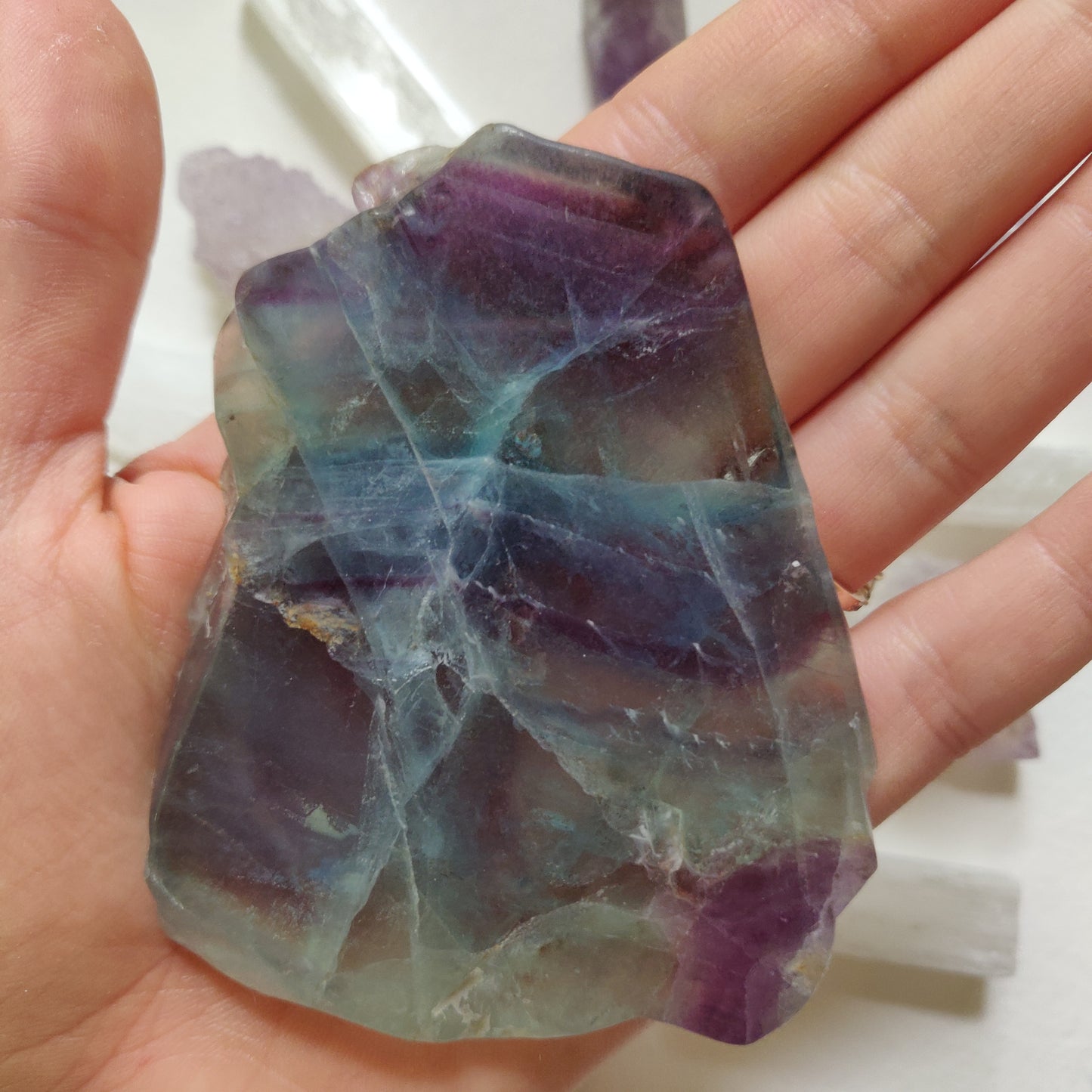 Fluorite Slab, Rainbow Fluorite Slab (#16)