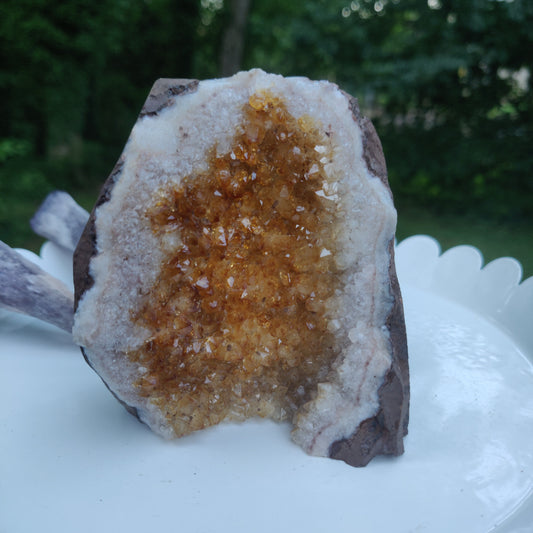 Citrine Geode Free Form, Cut Base (#4) - Simply Affinity