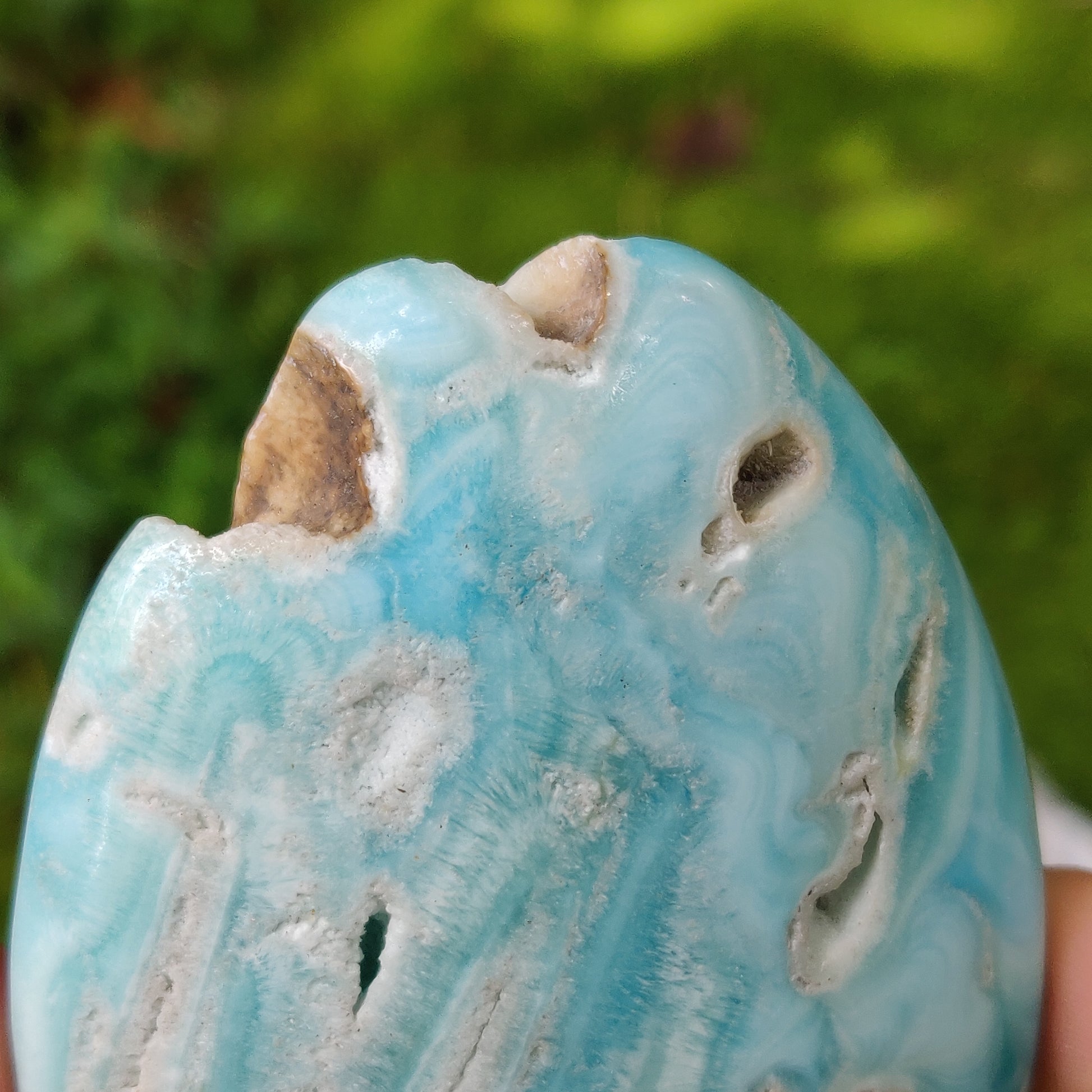 Blue Aragonite Palm Stone (#1) - Simply Affinity