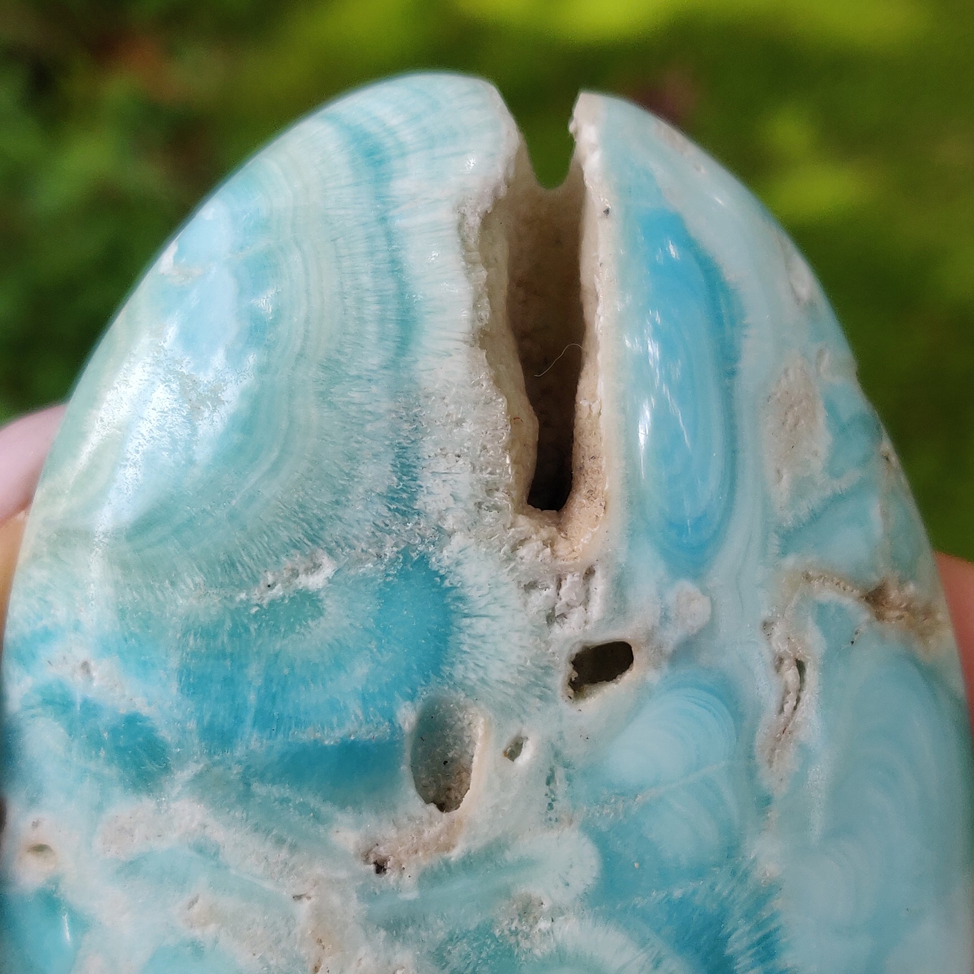 Blue Aragonite Palm Stone (#1) - Simply Affinity