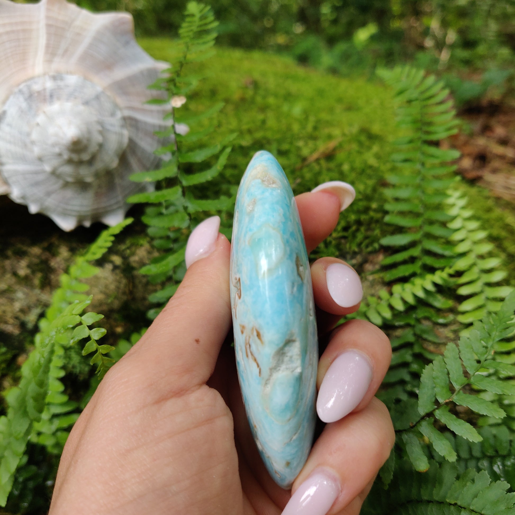Blue Aragonite Palm Stone (#2) - Simply Affinity