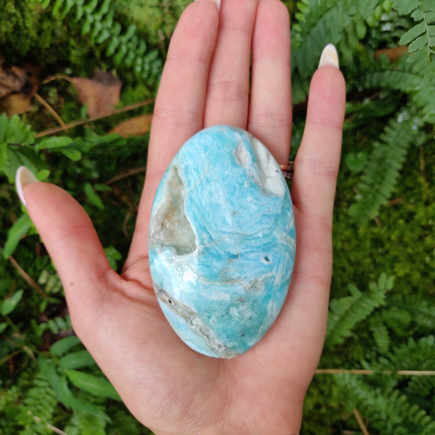 Blue Aragonite Palm Stone (#3) - Simply Affinity