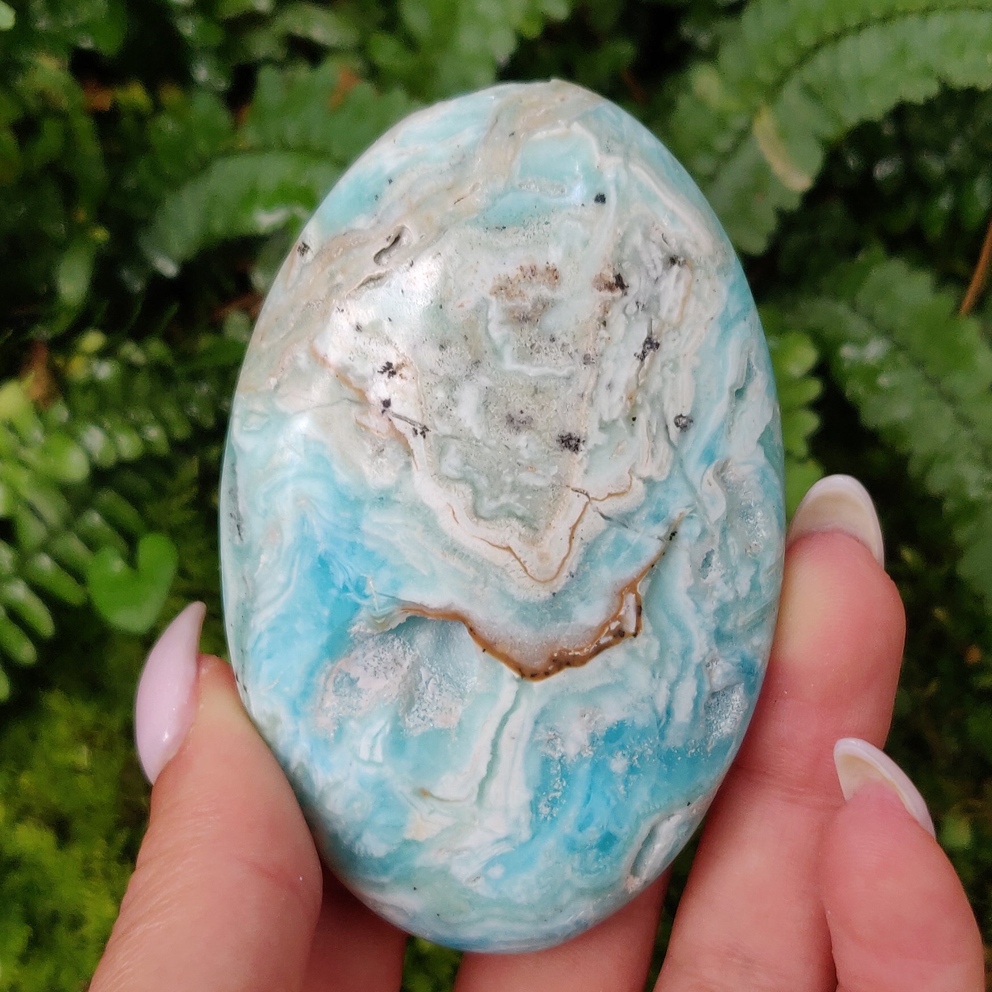 Blue Aragonite Palm Stone (#3) - Simply Affinity