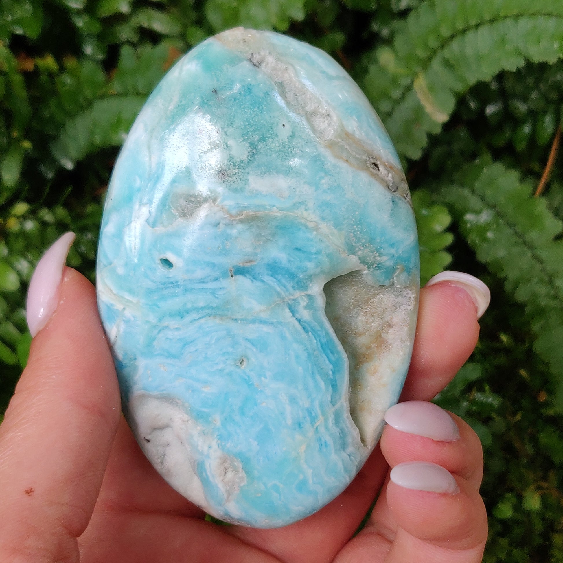 Blue Aragonite Palm Stone (#3) - Simply Affinity