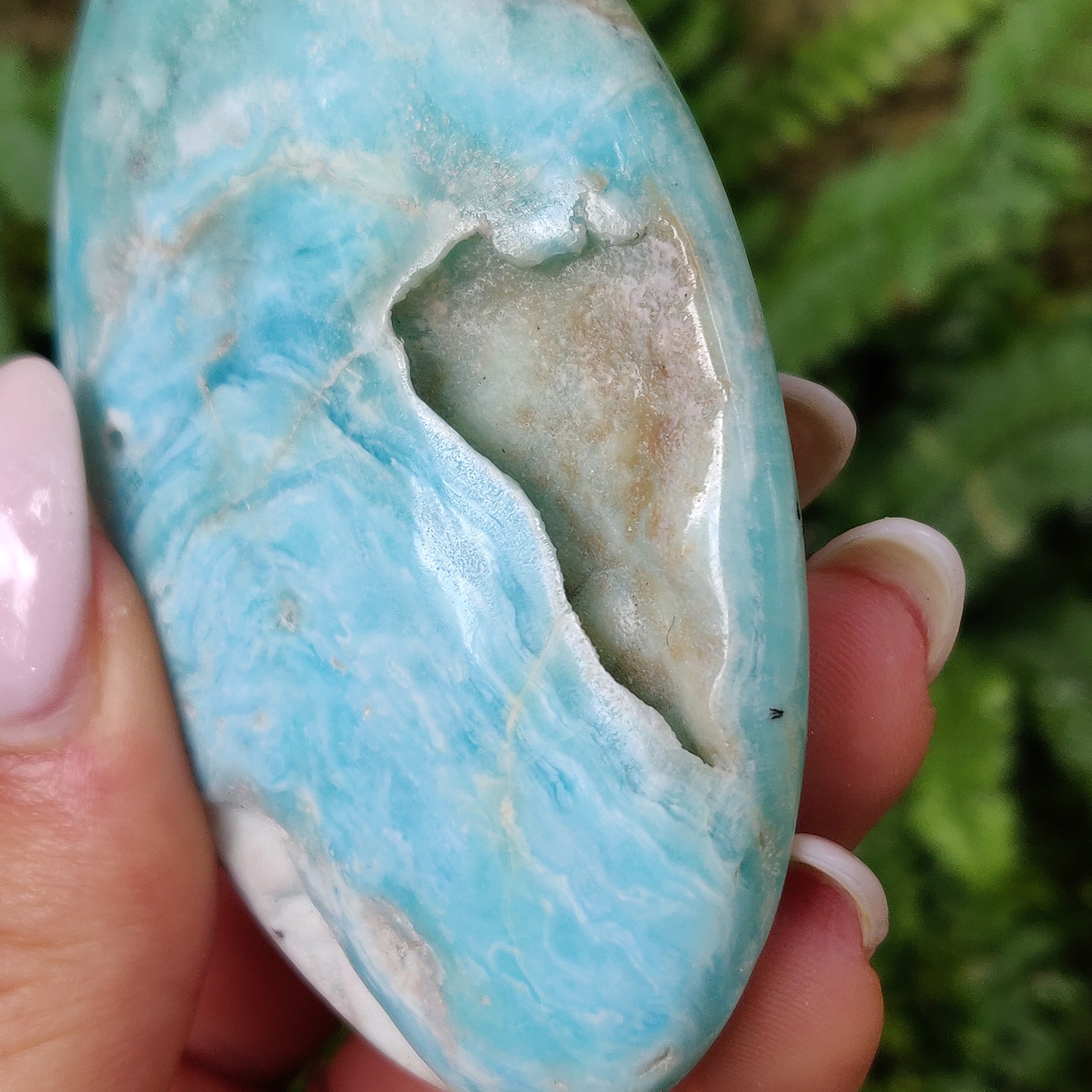 Blue Aragonite Palm Stone (#3) - Simply Affinity
