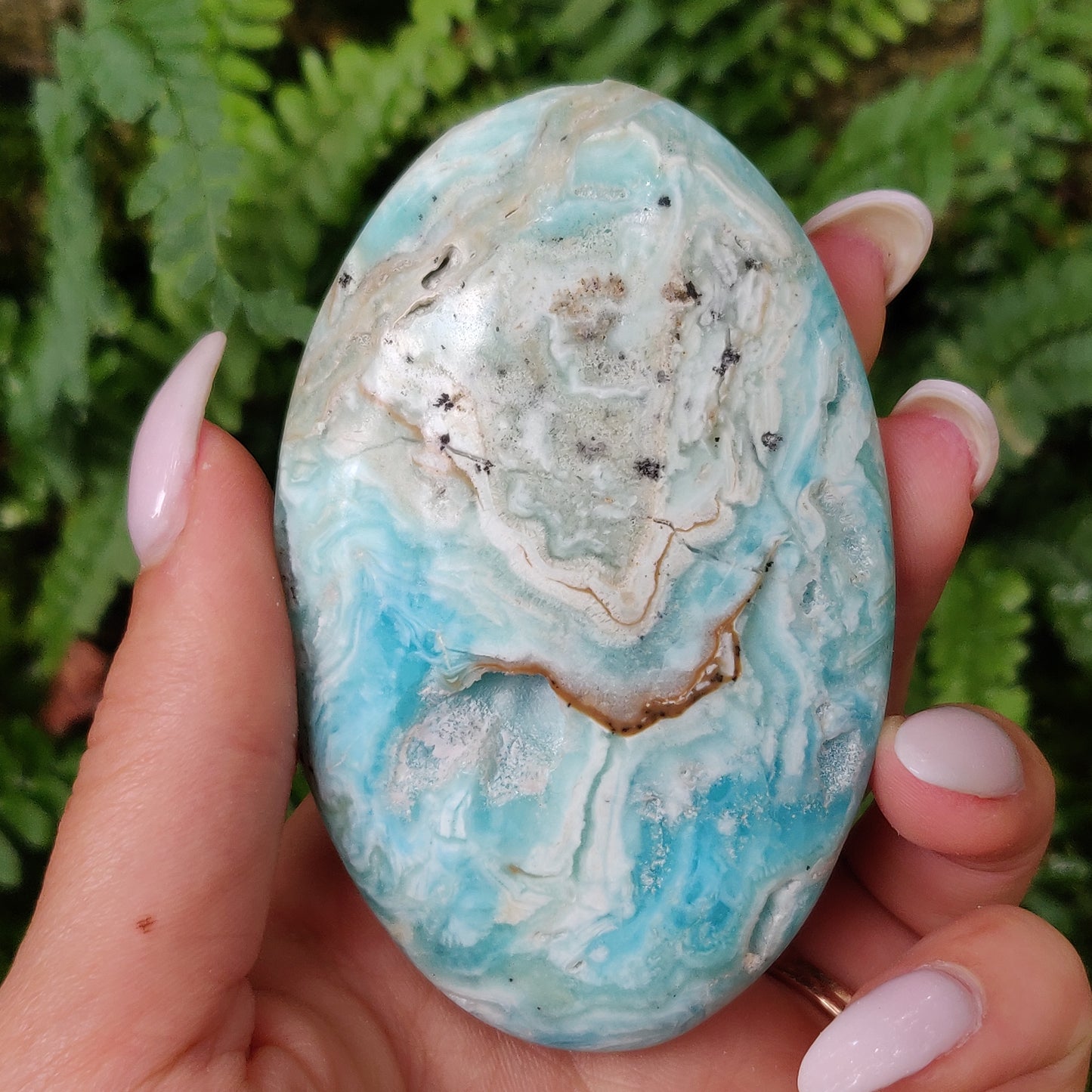 Blue Aragonite Palm Stone (#3) - Simply Affinity