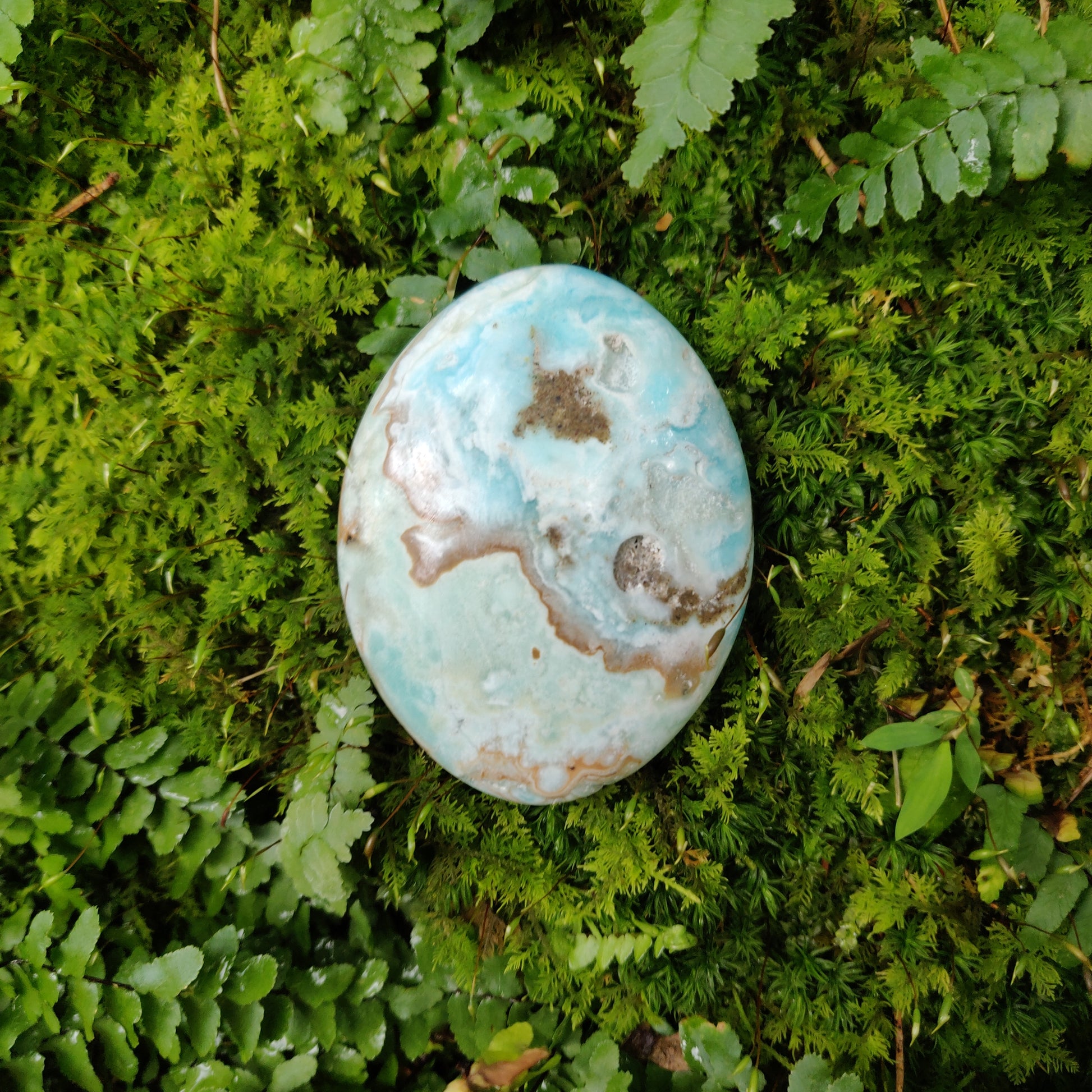 Blue Aragonite Palm Stone (#4) - Simply Affinity