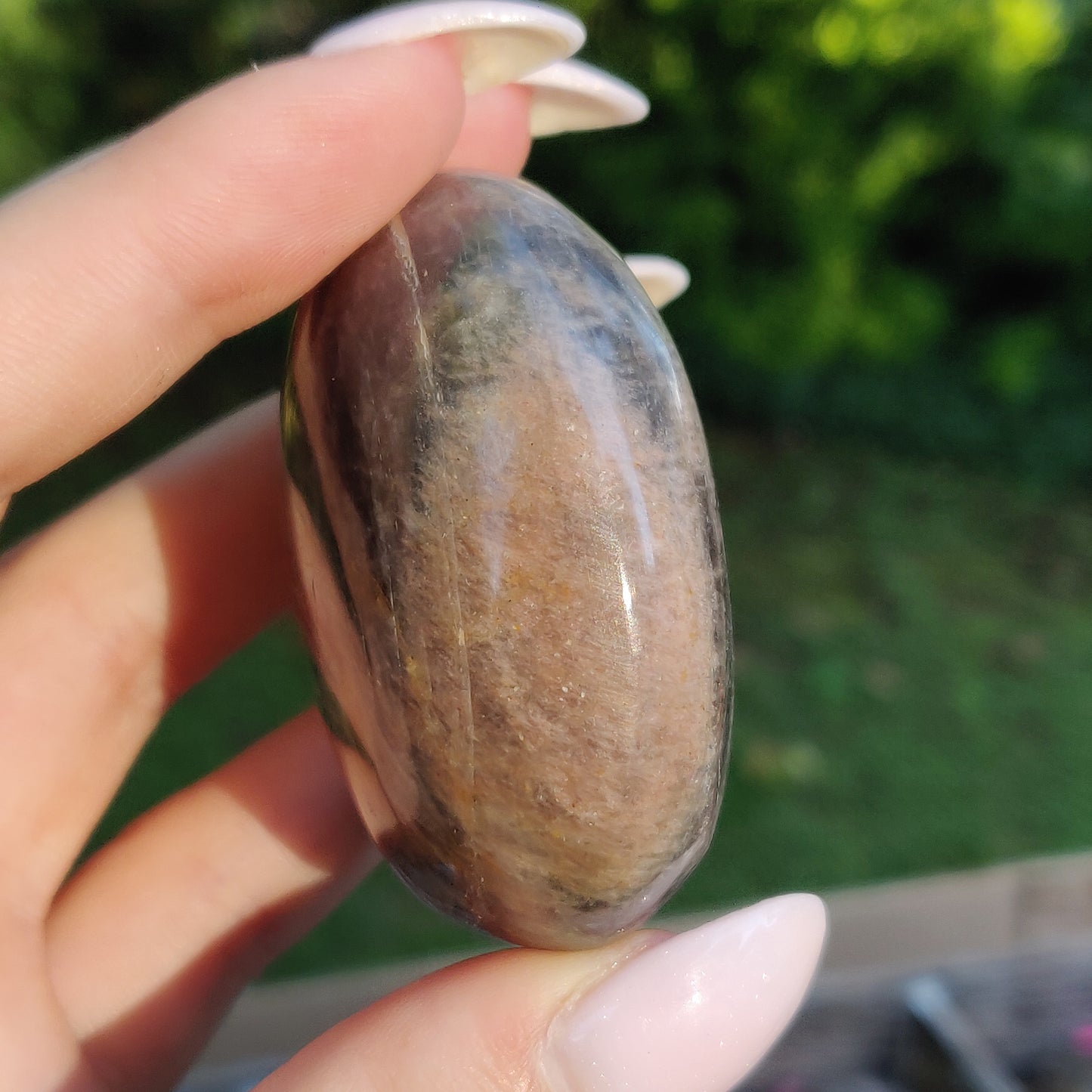Black Moonstone Palm Stone, Flashy Black Moonstone (#12) - Simply Affinity