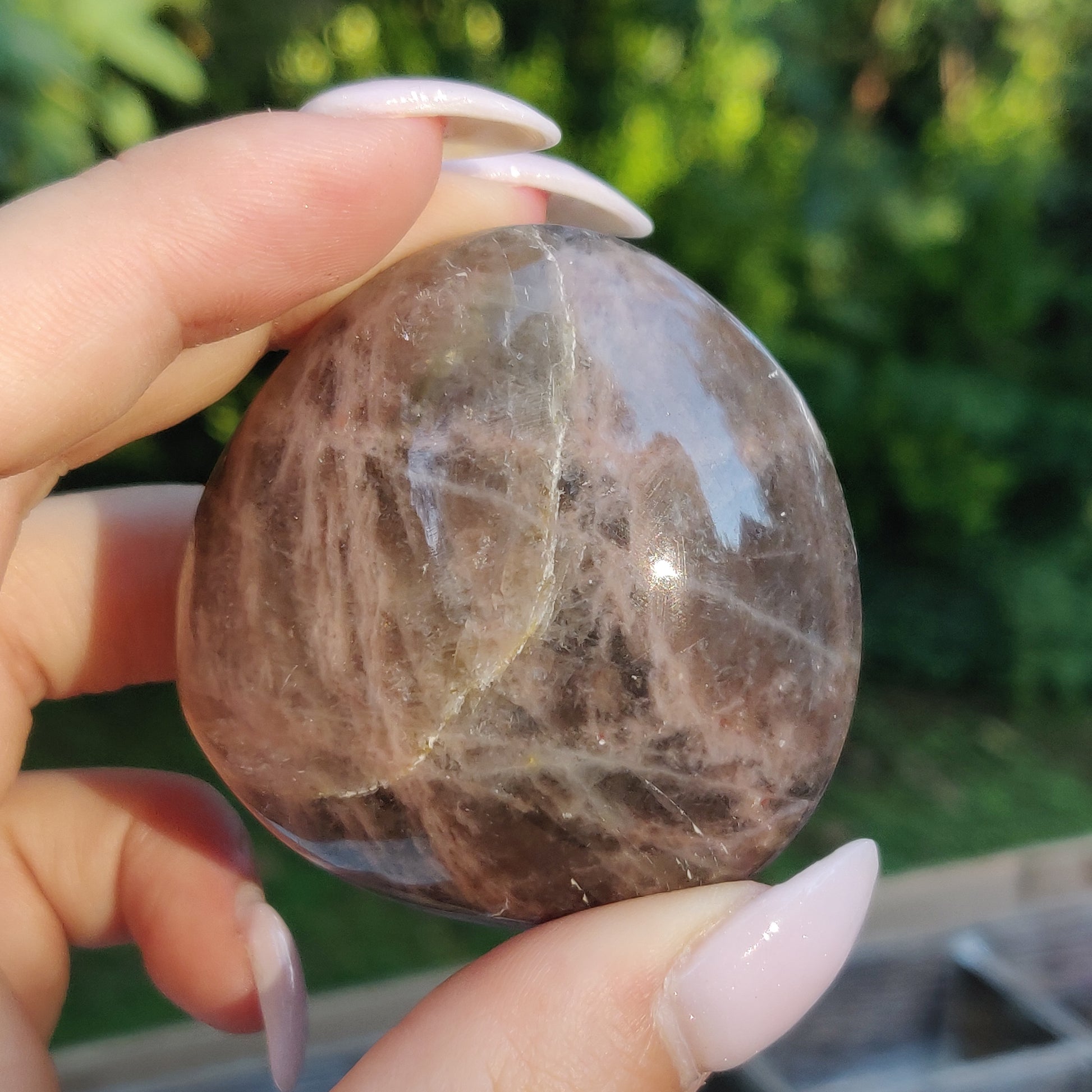 Black Moonstone Palm Stone, Flashy Black Moonstone (#14) - Simply Affinity