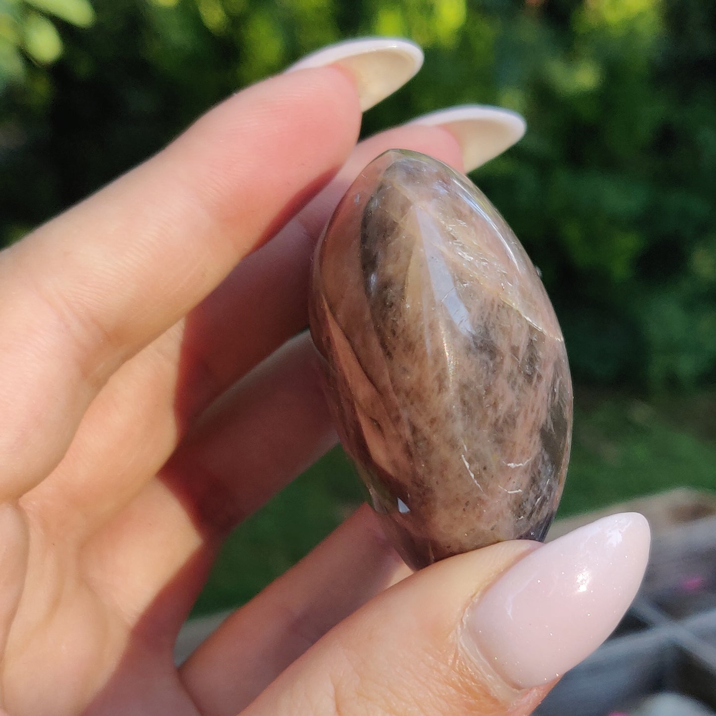 Black Moonstone Palm Stone, Flashy Black Moonstone (#14) - Simply Affinity