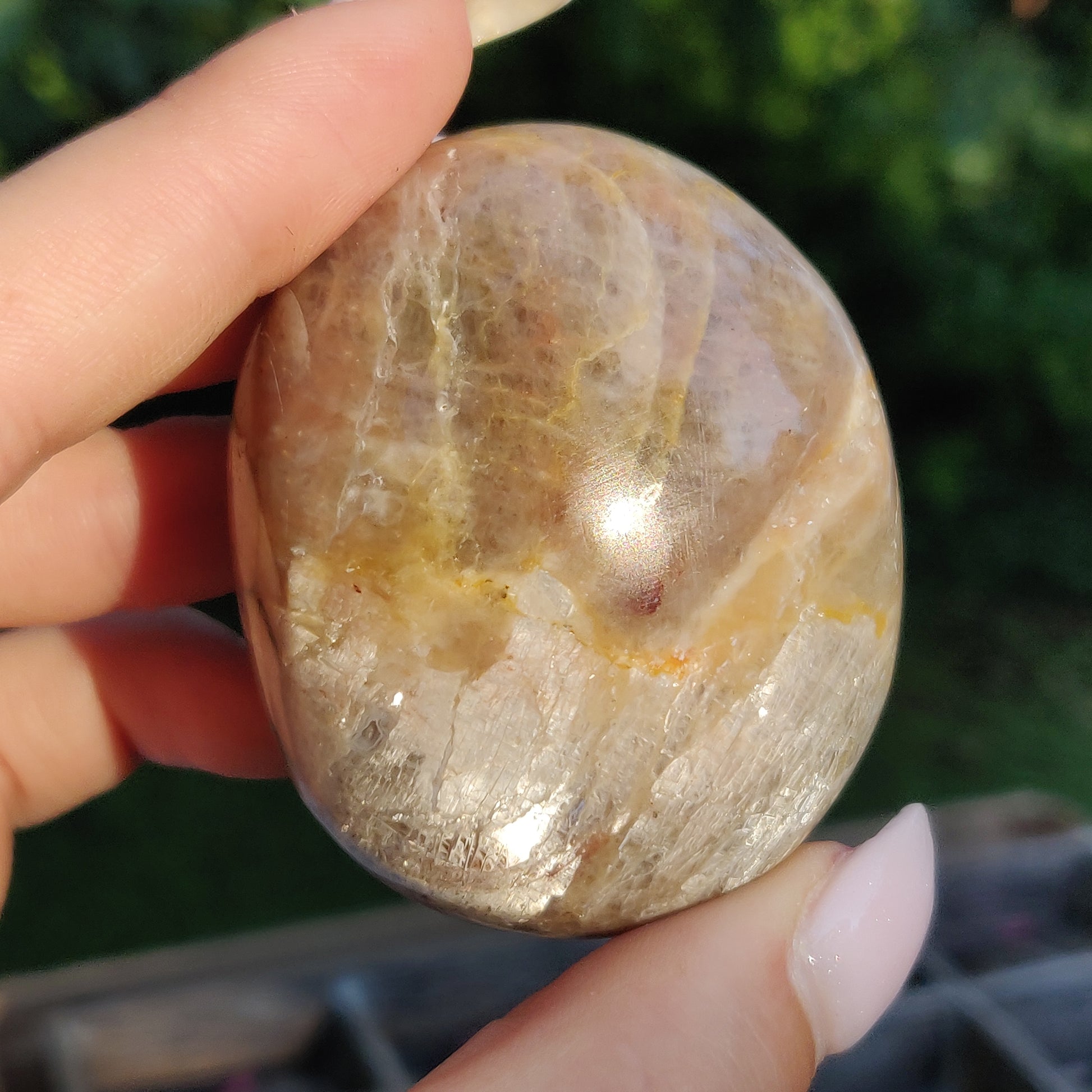 Black Moonstone Palm Stone, Flashy Black Moonstone (#15) - Simply Affinity