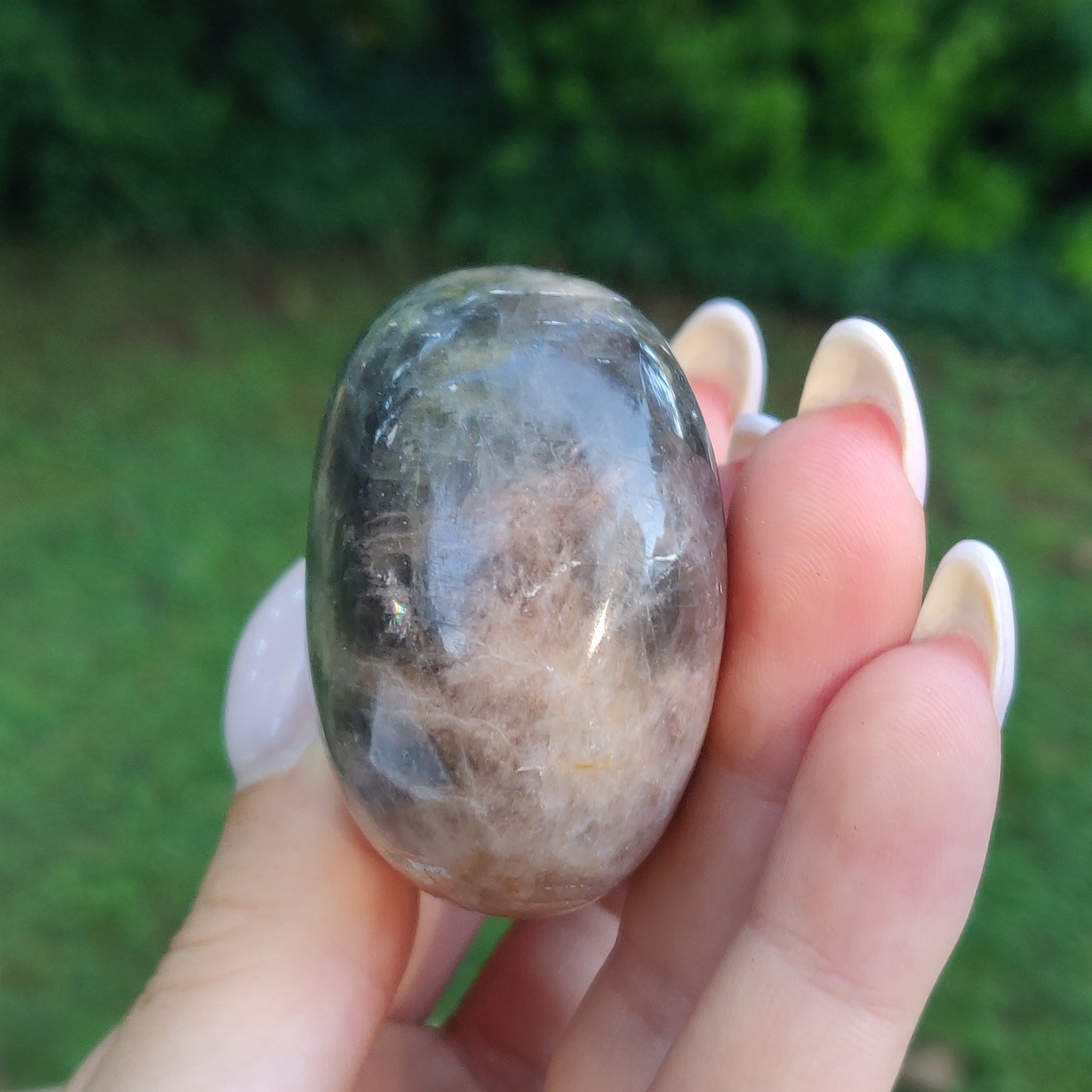 Black Moonstone Palm Stone, Flashy Black Moonstone (#21) - Simply Affinity