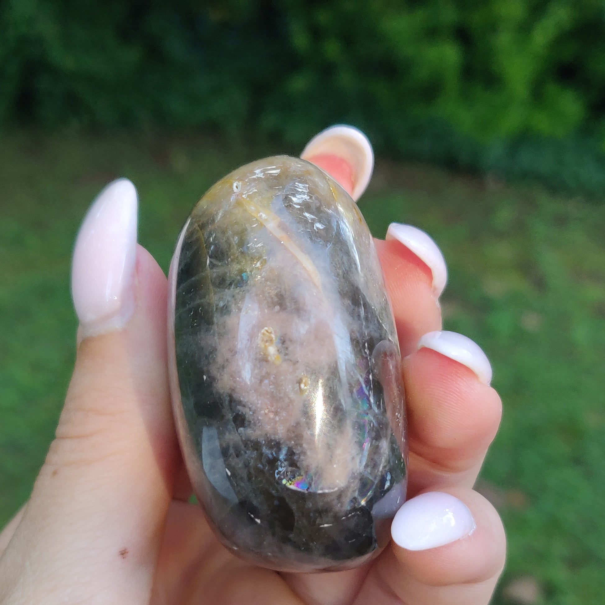 Black Moonstone Palm Stone, Flashy Black Moonstone (#21) - Simply Affinity