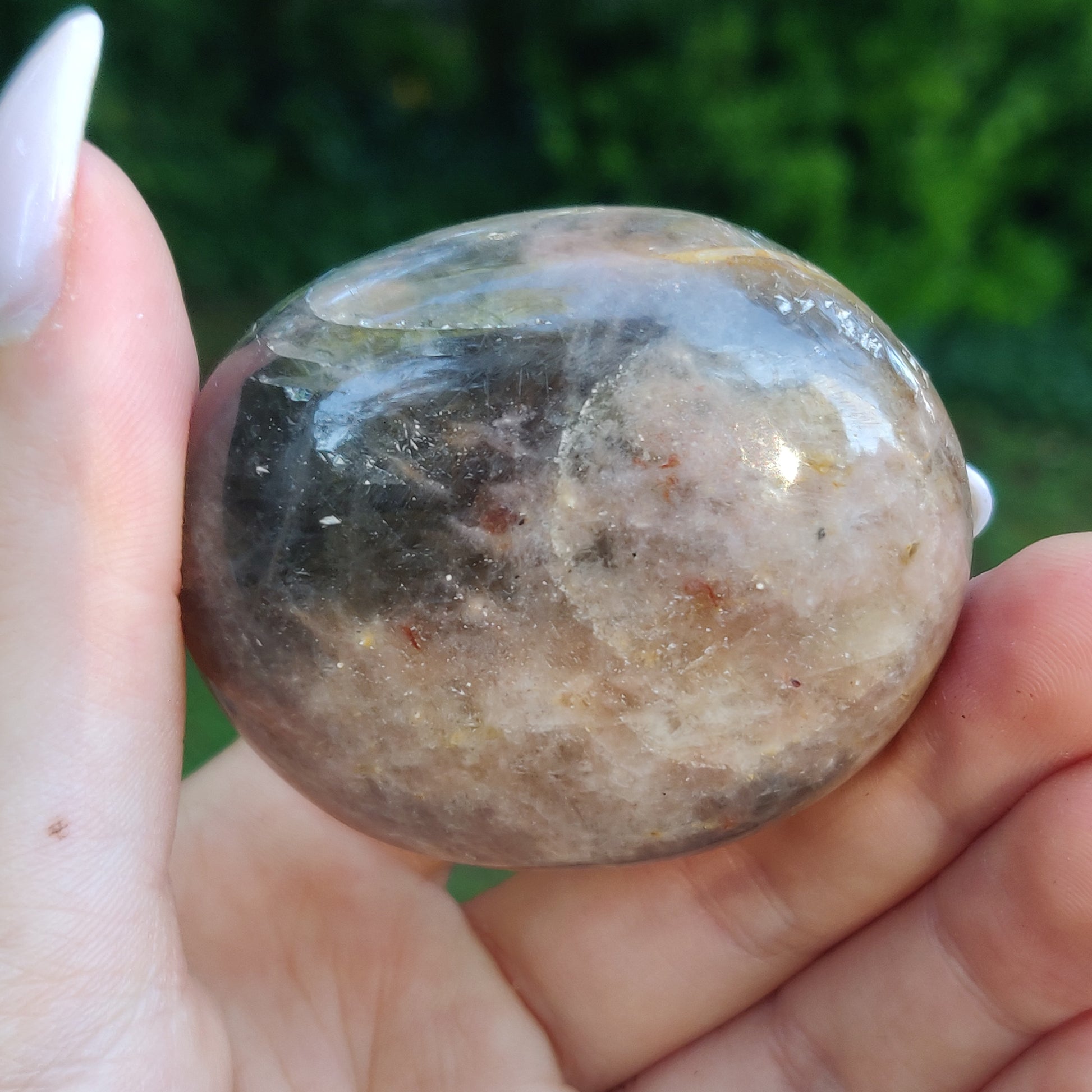 Black Moonstone Palm Stone, Flashy Black Moonstone (#21) - Simply Affinity