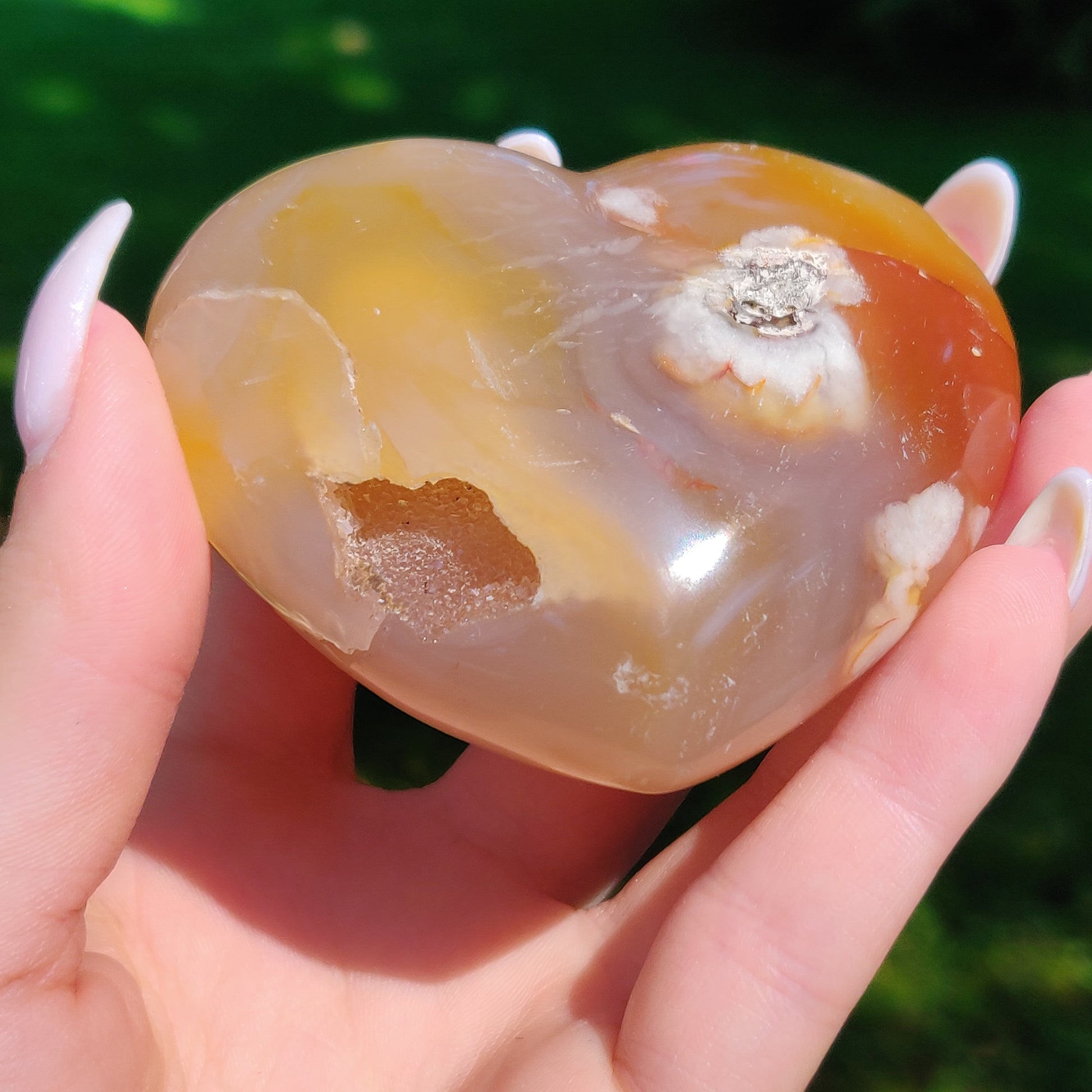 Flower Agate Heart (#1) - Simply Affinity
