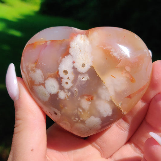 Flower Agate Heart (#2) - Simply Affinity