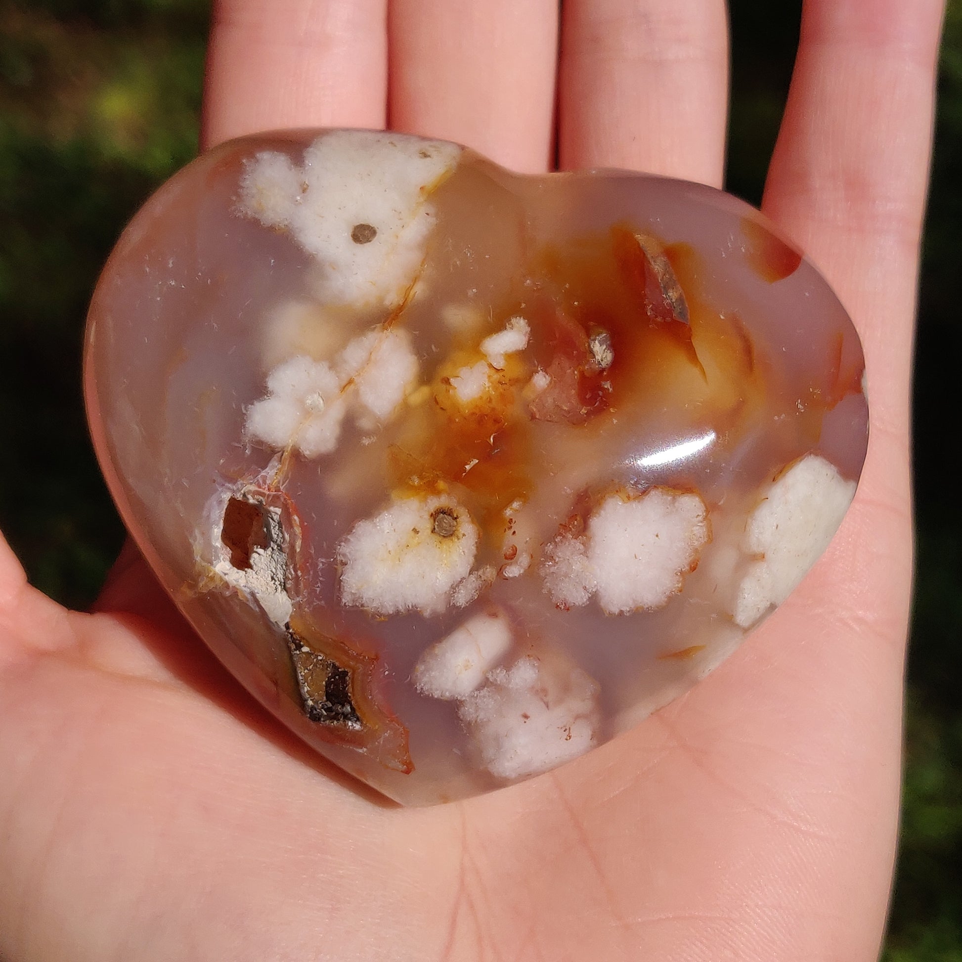 Flower Agate Heart (#2) - Simply Affinity