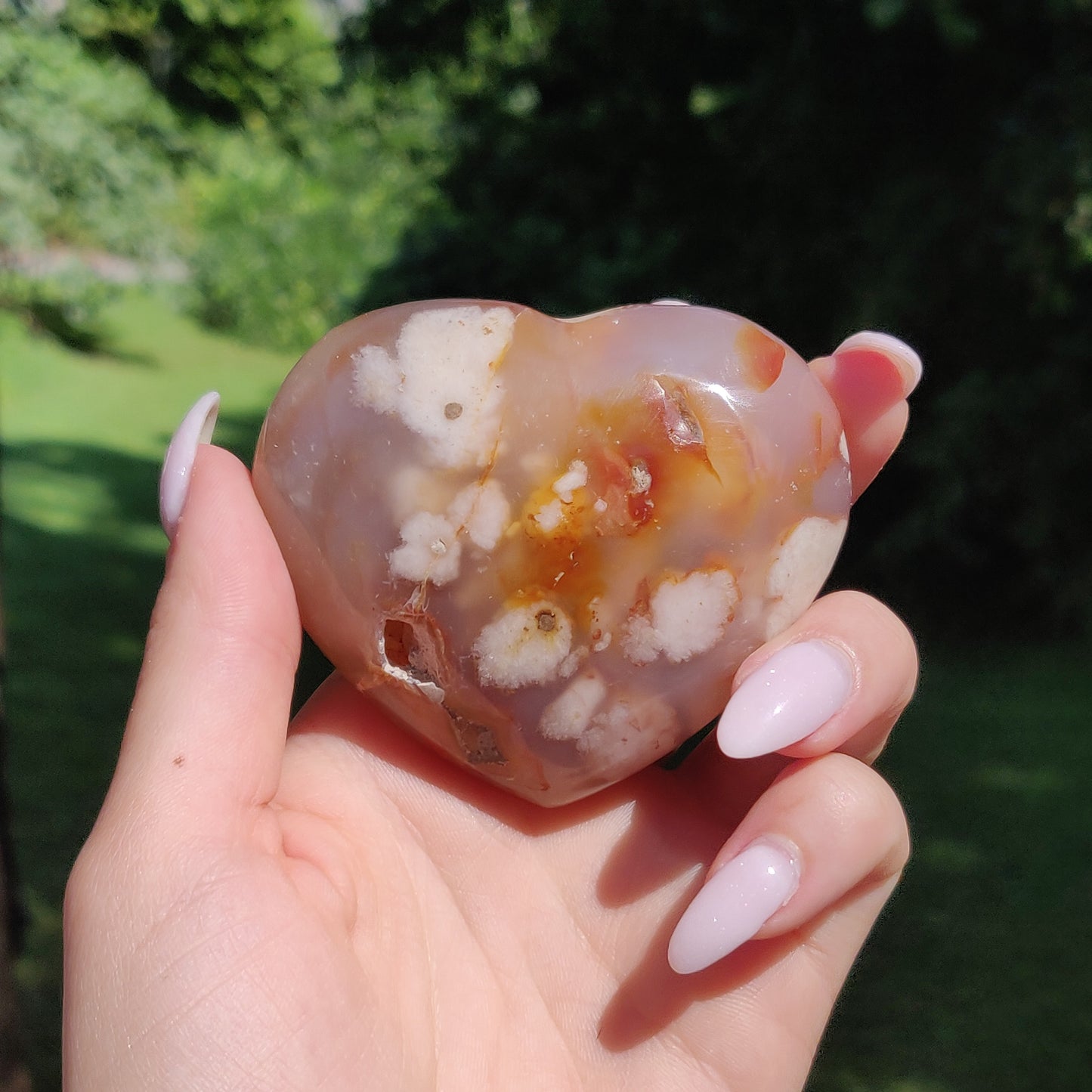 Flower Agate Heart (#2) - Simply Affinity
