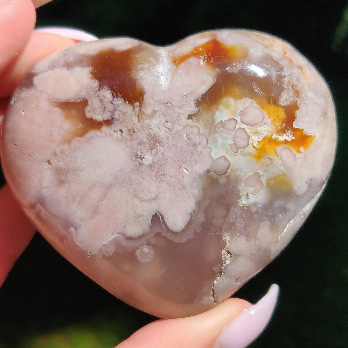 Flower Agate Heart (#5) - Simply Affinity