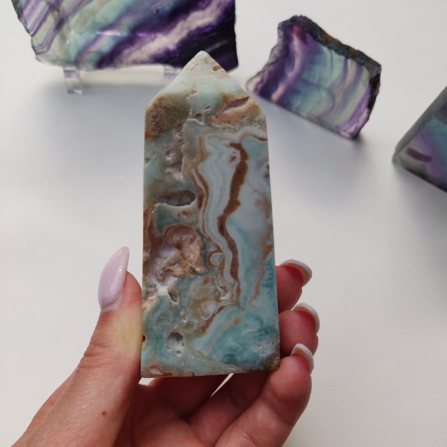 Blue Aragonite Point (#1) - Simply Affinity