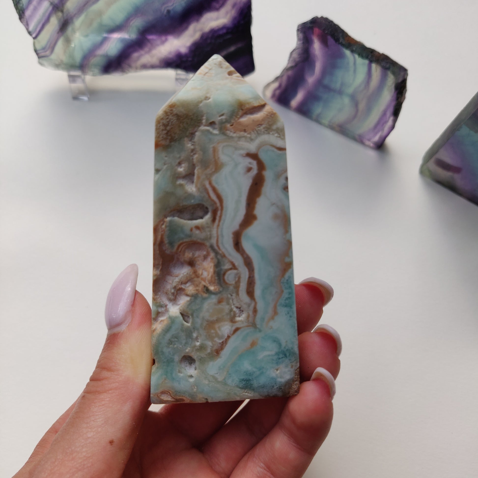 Blue Aragonite Point (#1) - Simply Affinity
