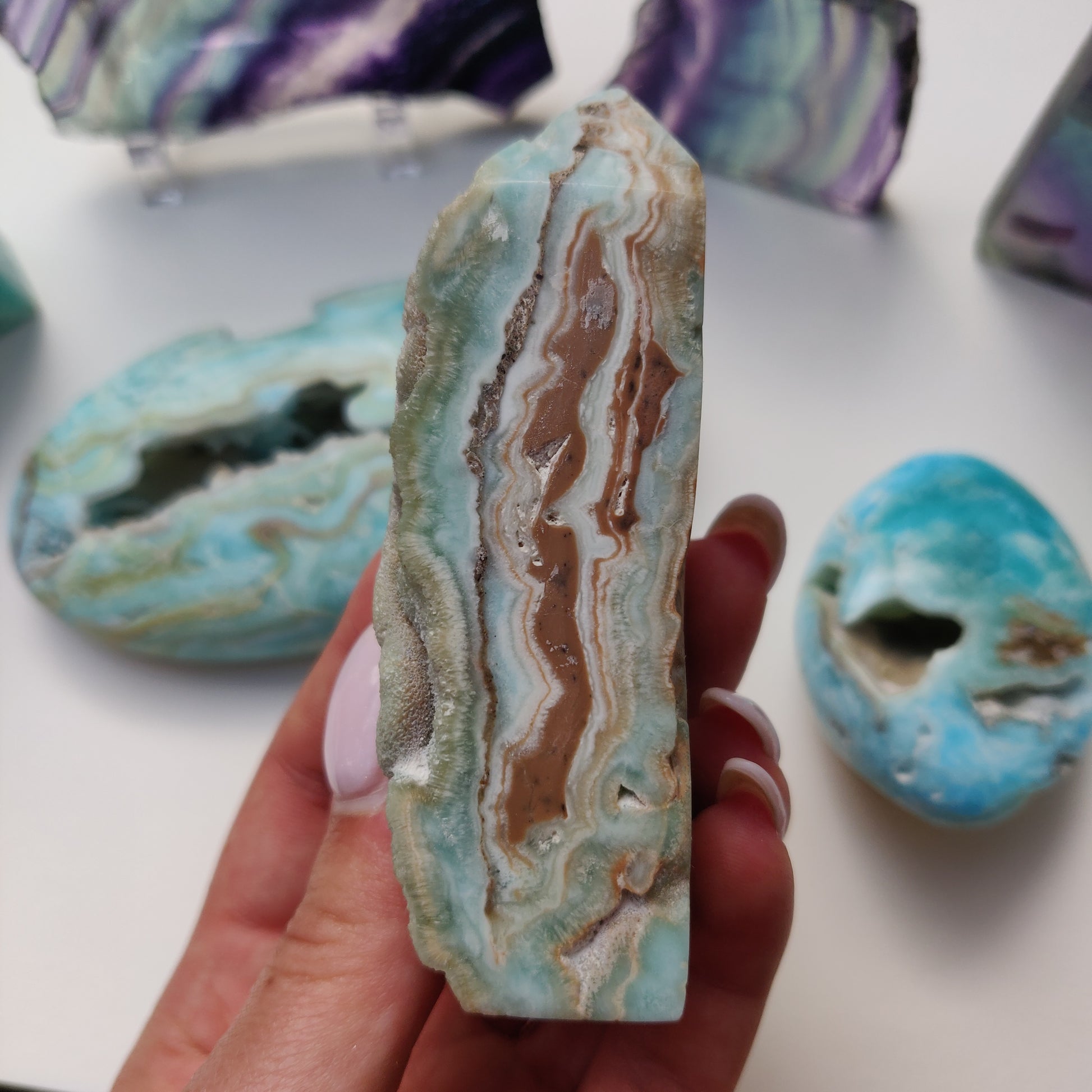 Blue Aragonite Point (#1) - Simply Affinity