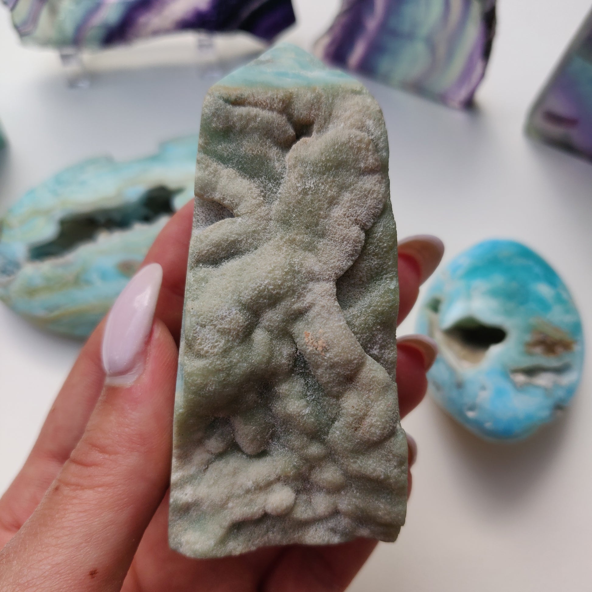 Blue Aragonite Point (#1) - Simply Affinity