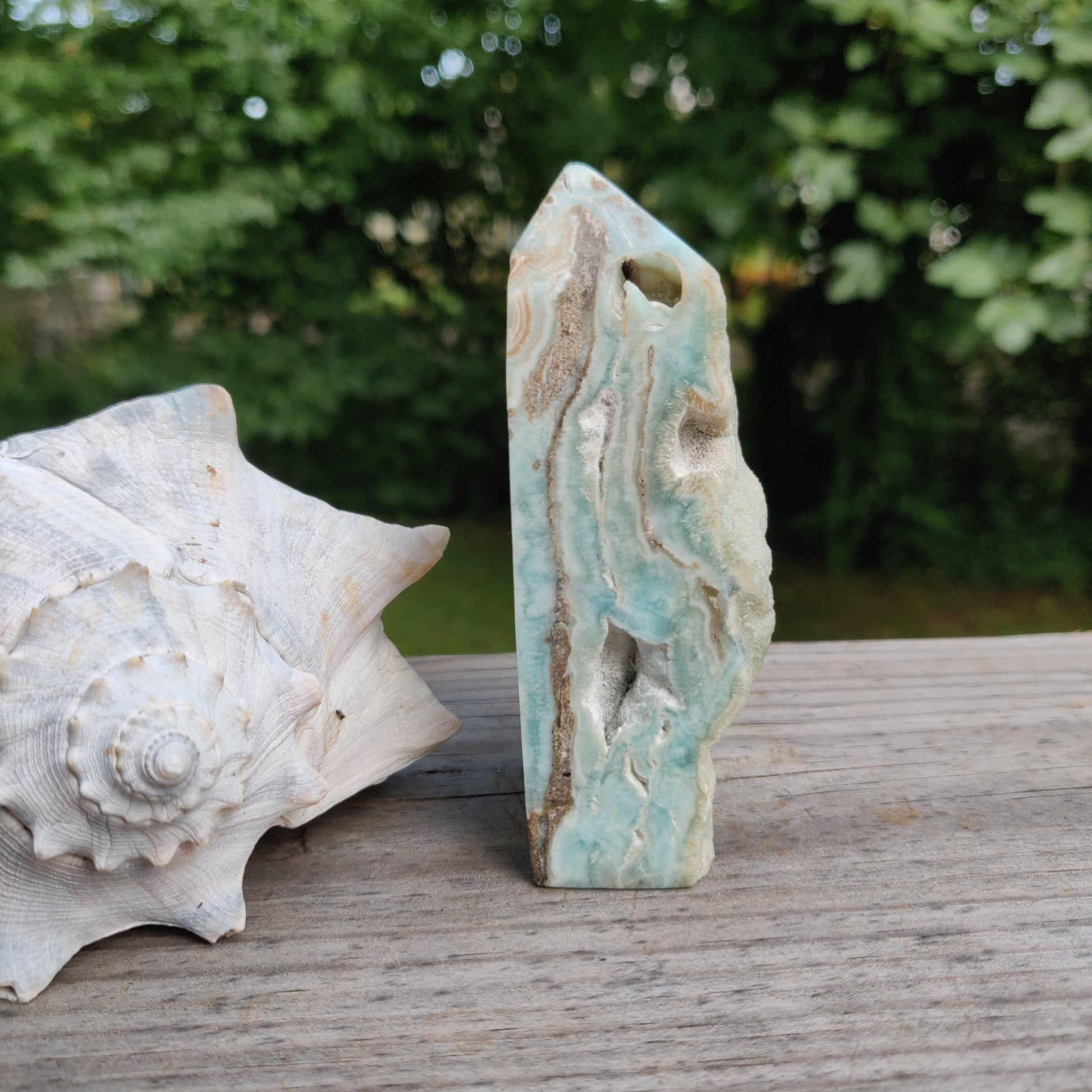 Blue Aragonite Point (#1) - Simply Affinity