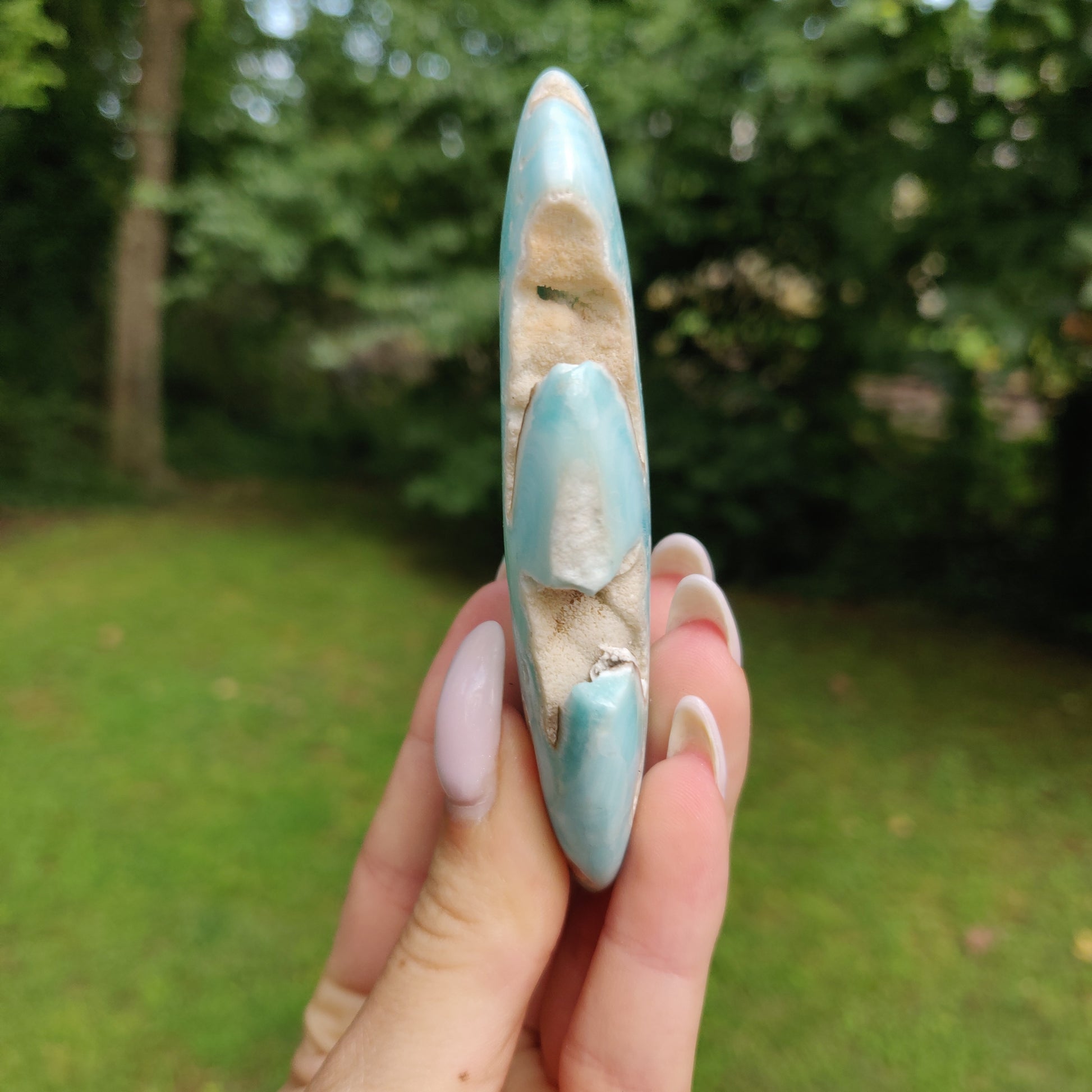 Blue Aragonite Palm Stone (#11) - Simply Affinity
