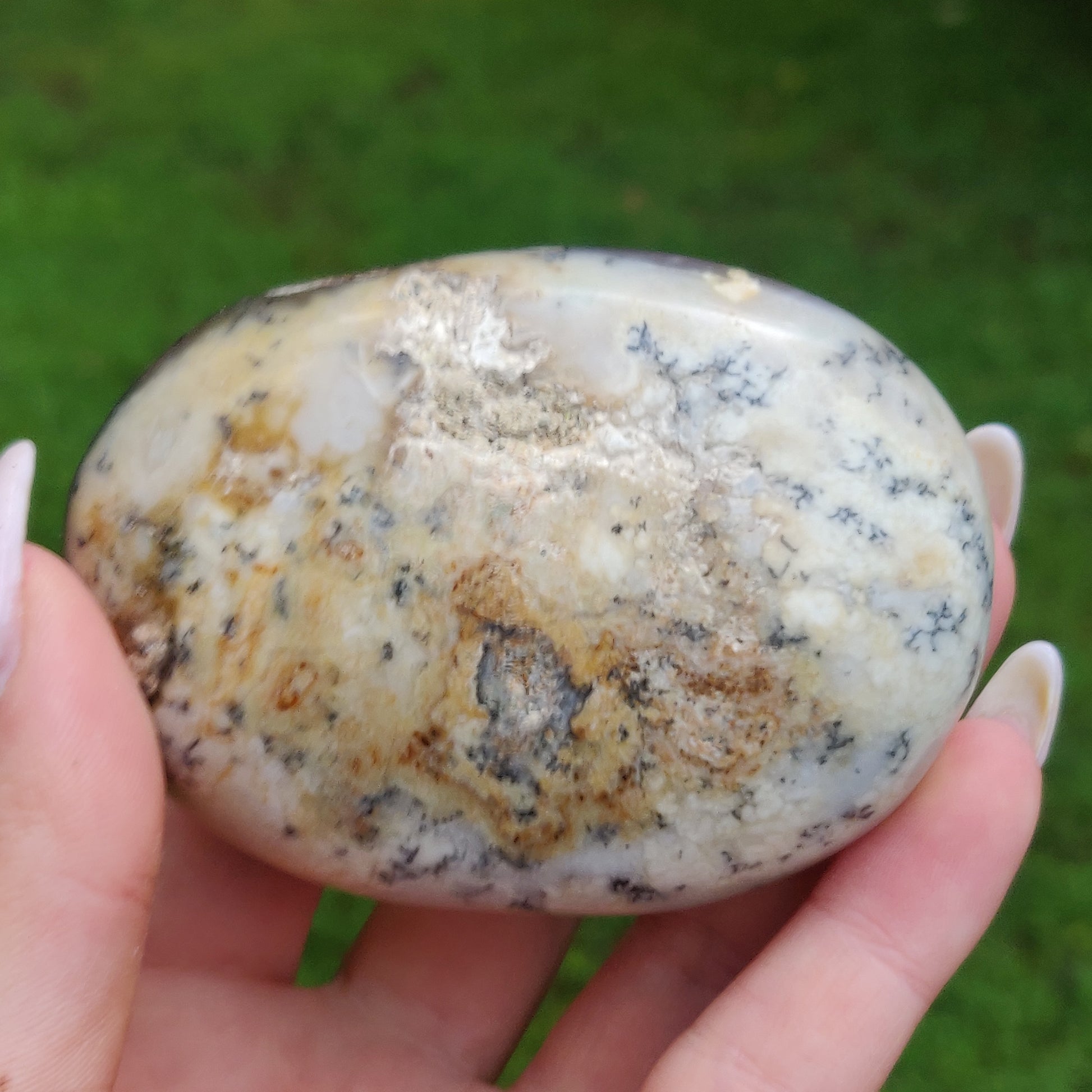 Purple Dendritic Opal Palm Stone (#35) - Simply Affinity