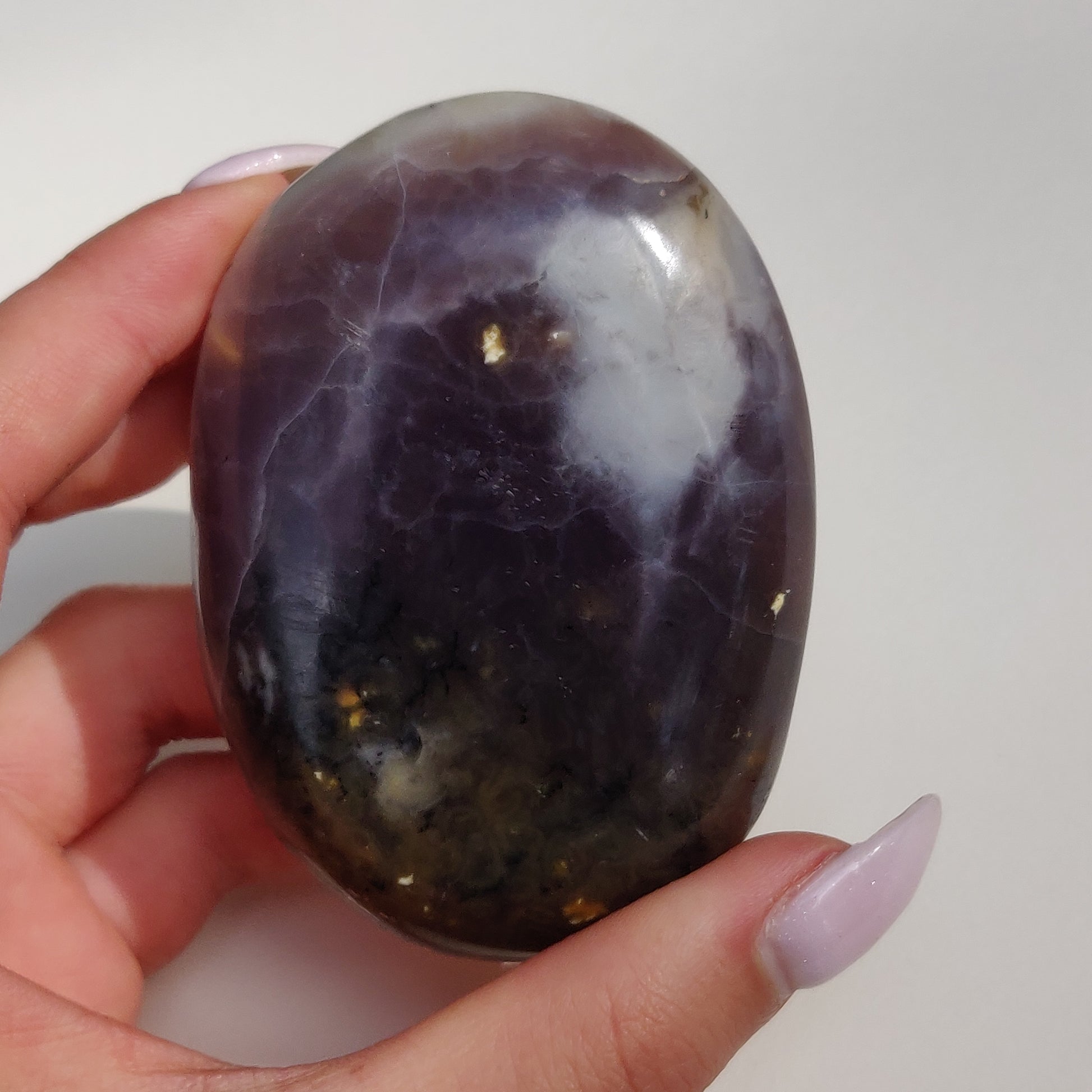 Purple Dendritic Opal Palm Stone (#35) - Simply Affinity