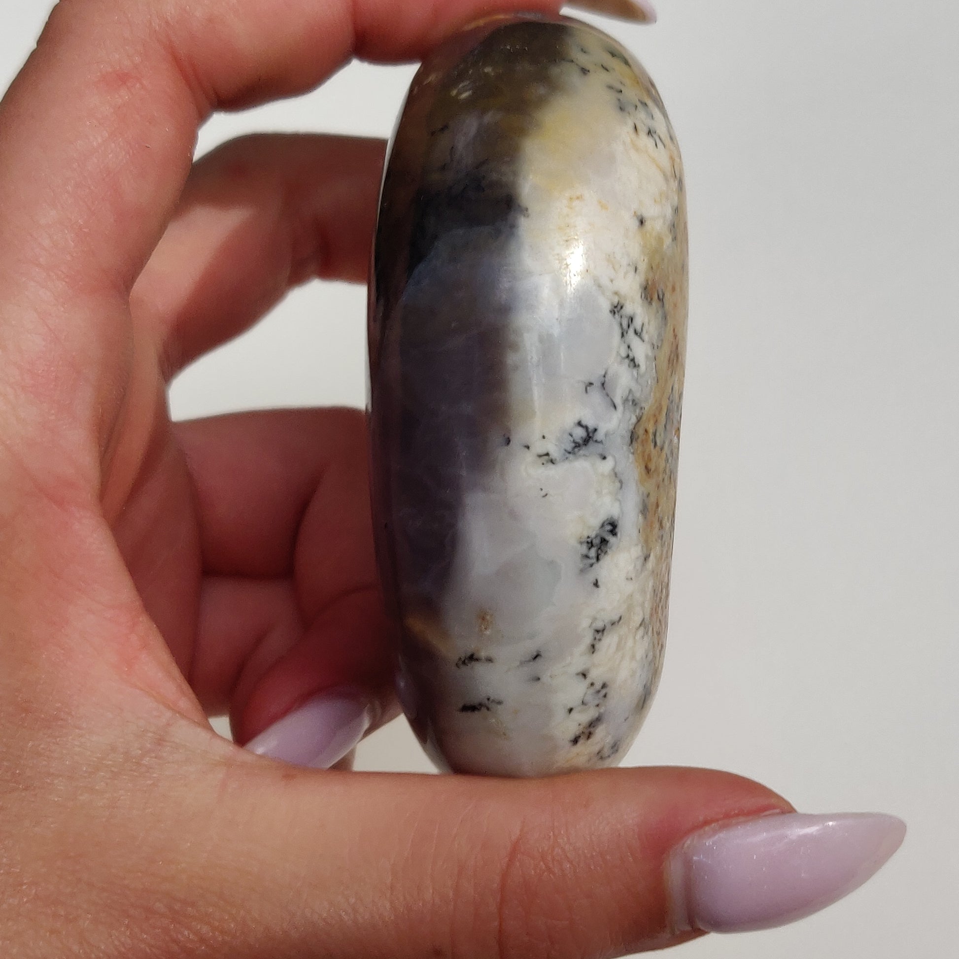 Purple Dendritic Opal Palm Stone (#35) - Simply Affinity