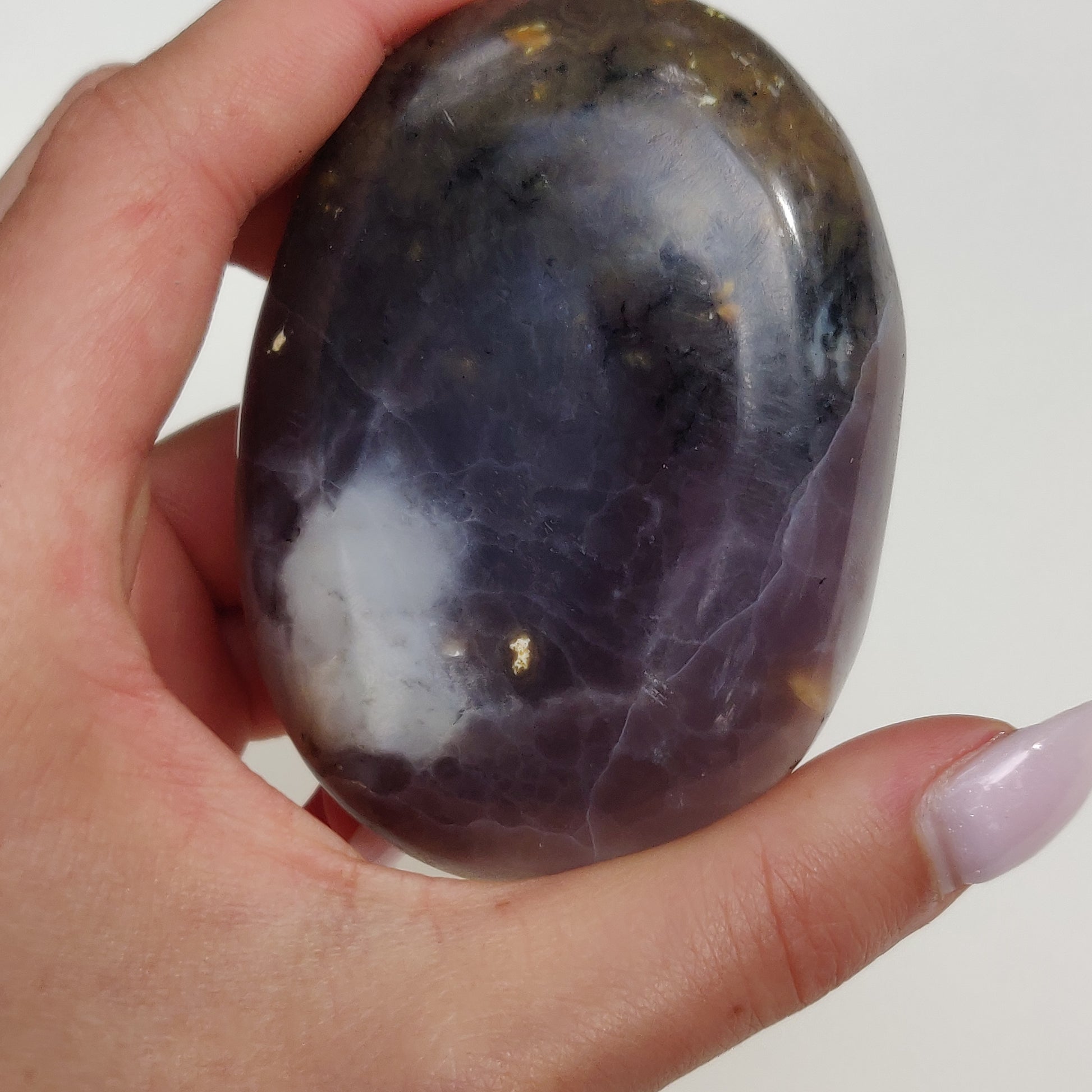 Purple Dendritic Opal Palm Stone (#35) - Simply Affinity