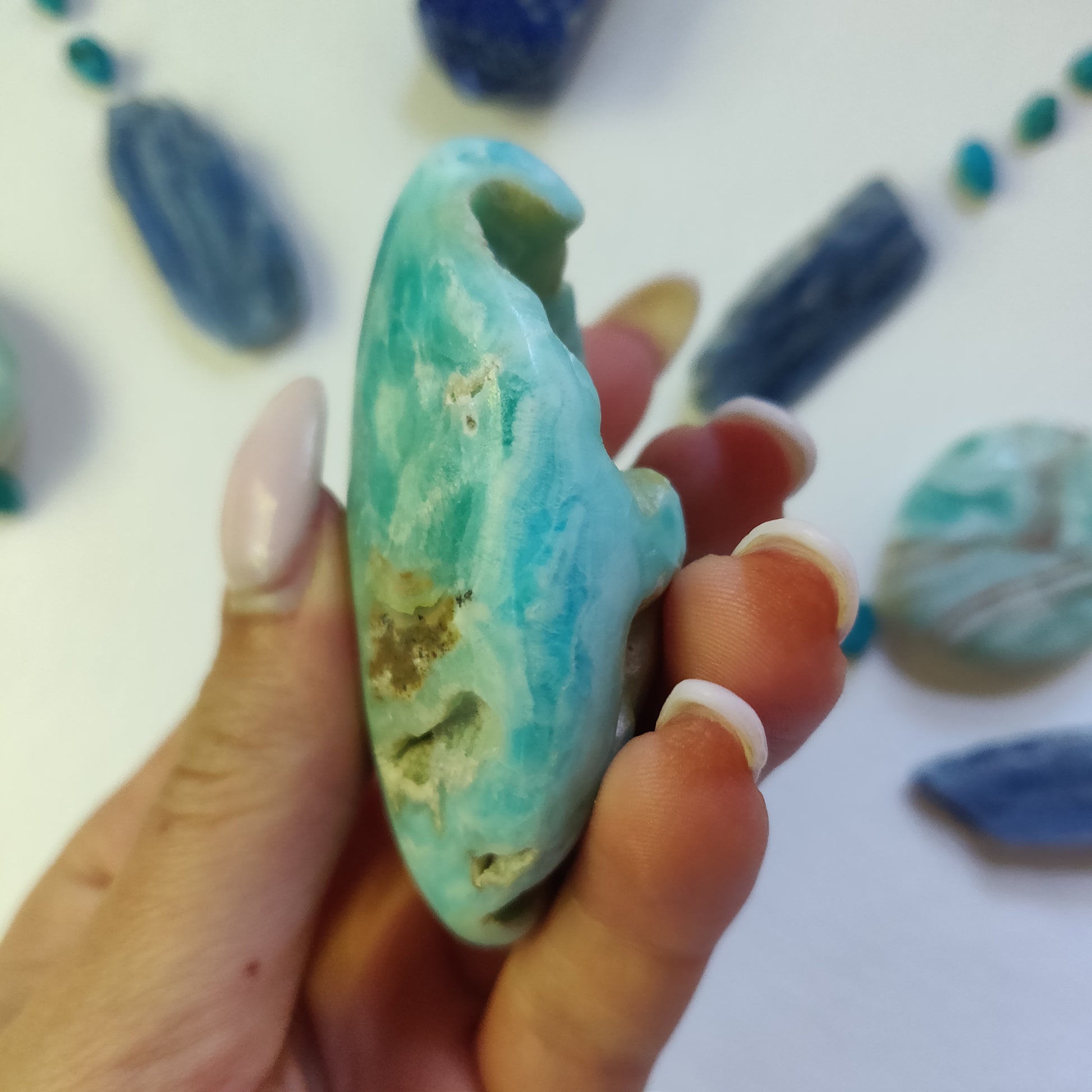 Blue Aragonite Palm Stone (#10) - Simply Affinity
