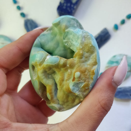 Blue Aragonite Palm Stone (#10) - Simply Affinity