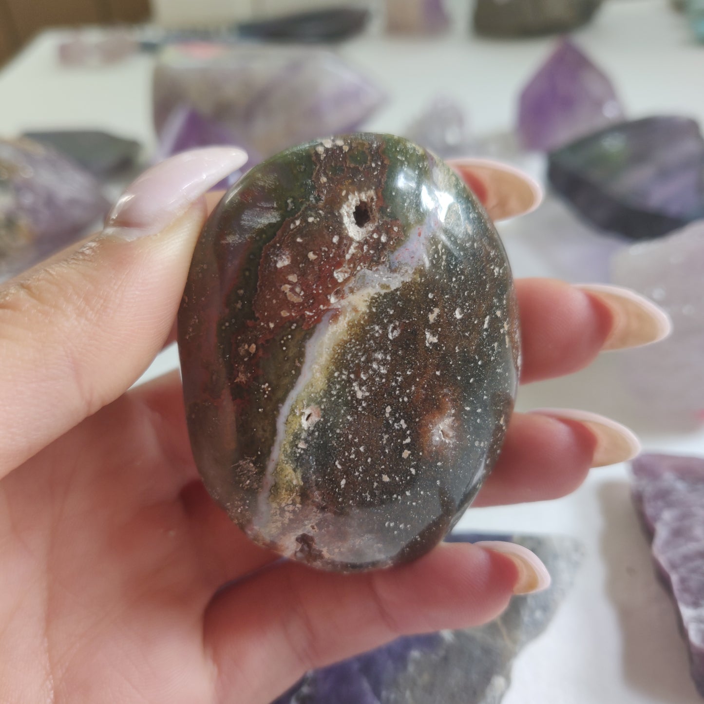 Ocean Jasper Palm Stone (#50) - Simply Affinity
