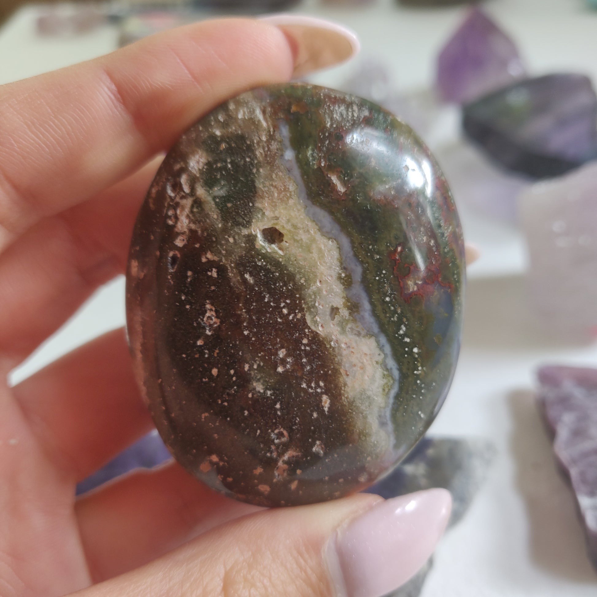 Ocean Jasper Palm Stone (#50) - Simply Affinity