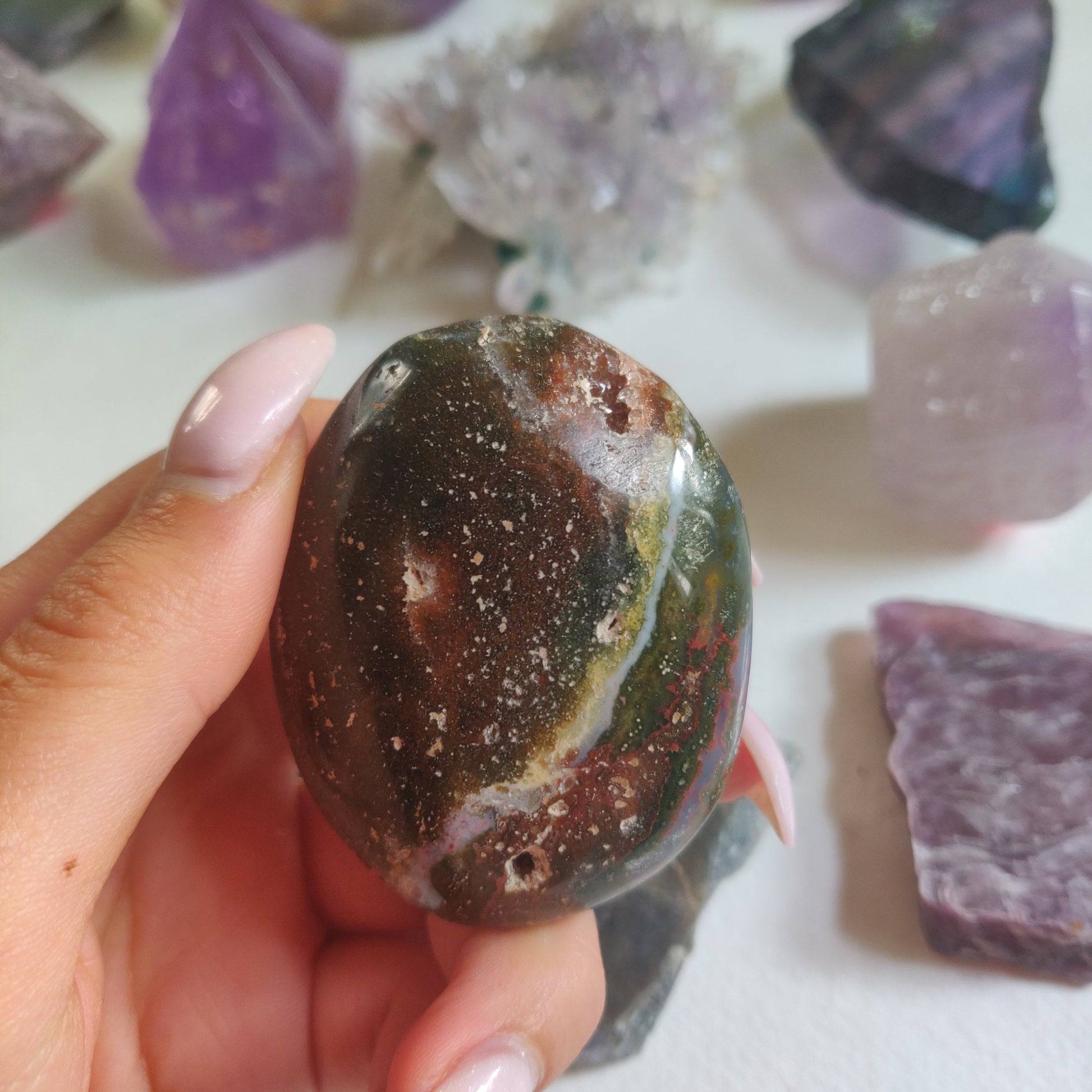 Ocean Jasper Palm Stone (#50) - Simply Affinity