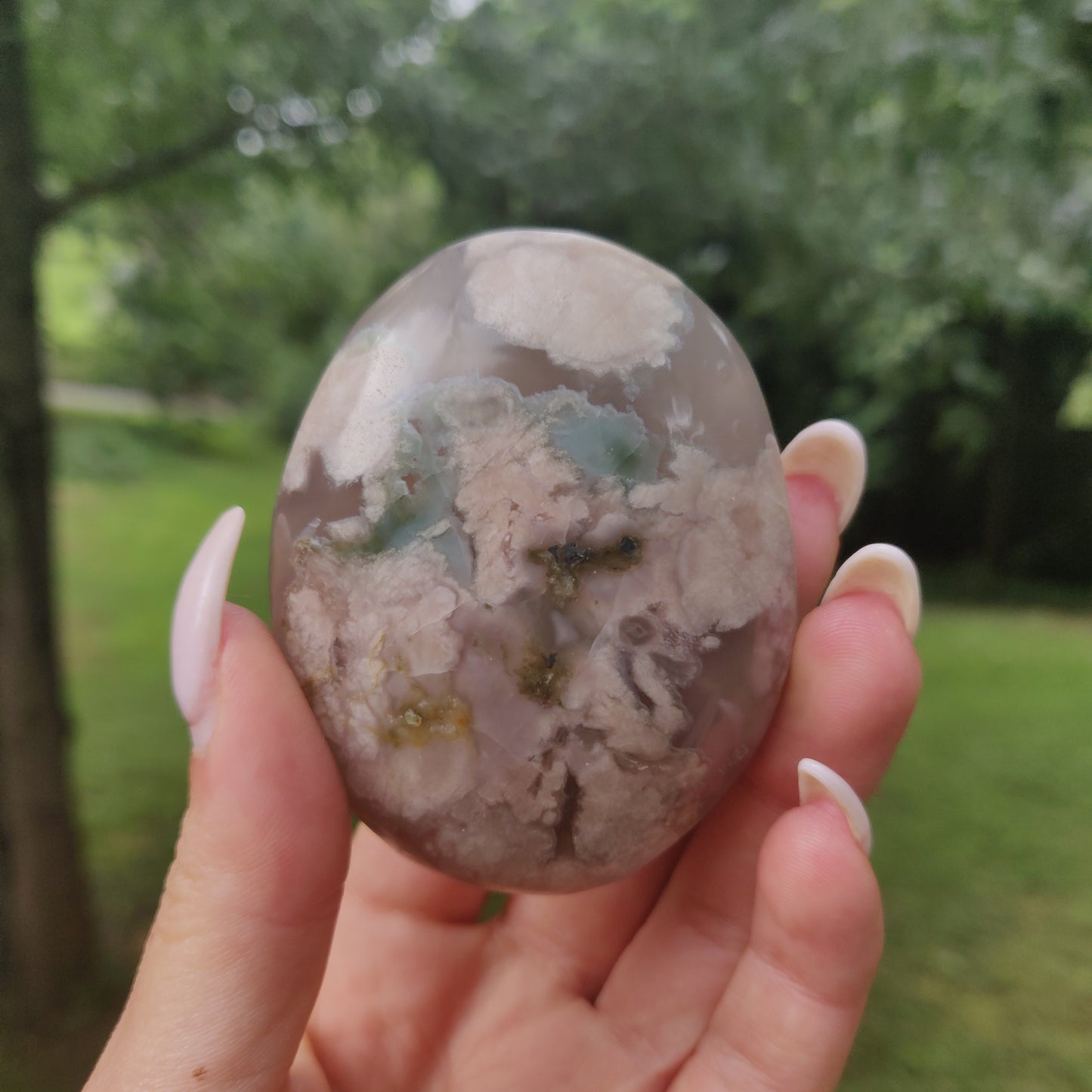 Flower Agate Palm Stone (#51) - Simply Affinity