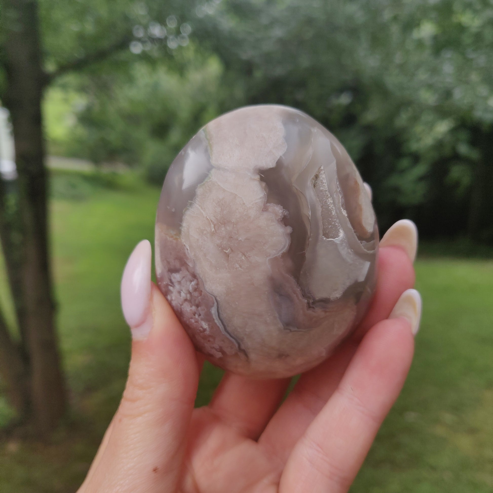 Flower Agate Palm Stone (#51) - Simply Affinity