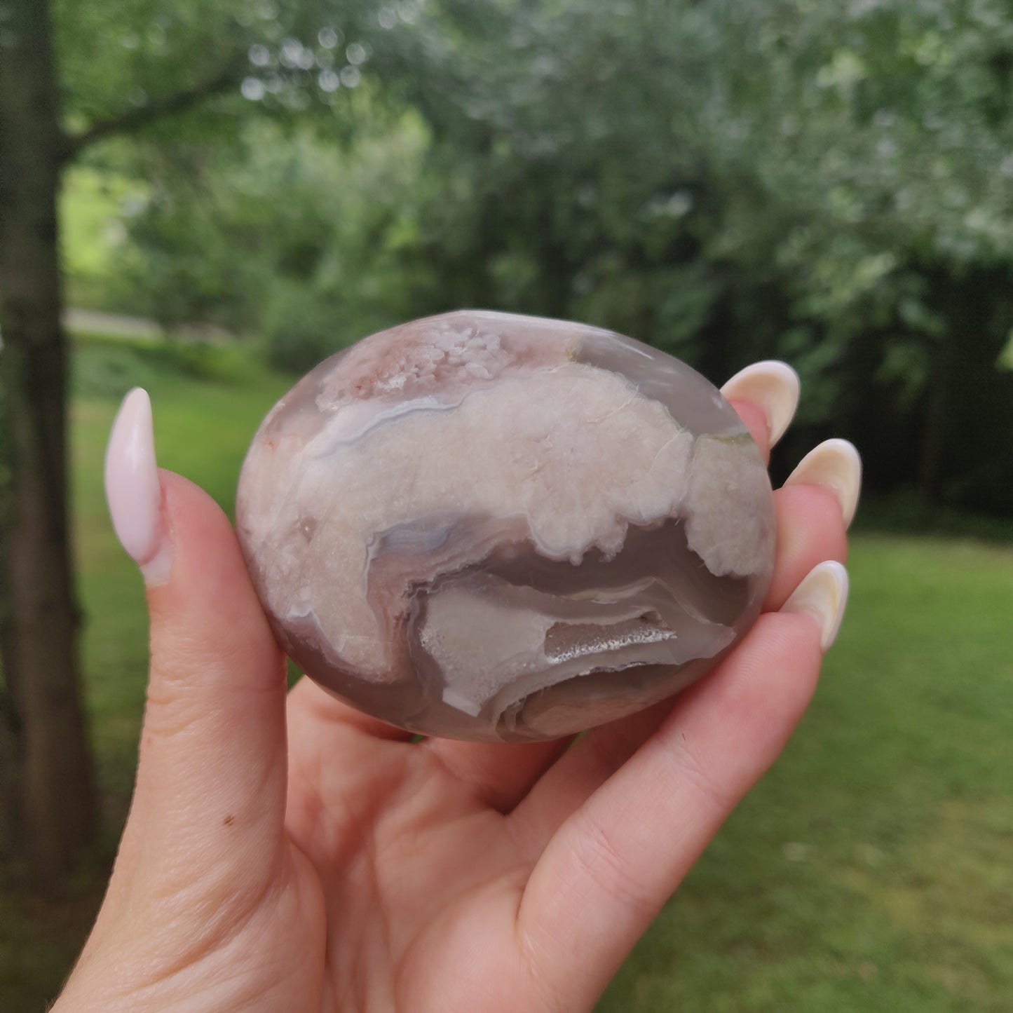 Flower Agate Palm Stone (#51) - Simply Affinity
